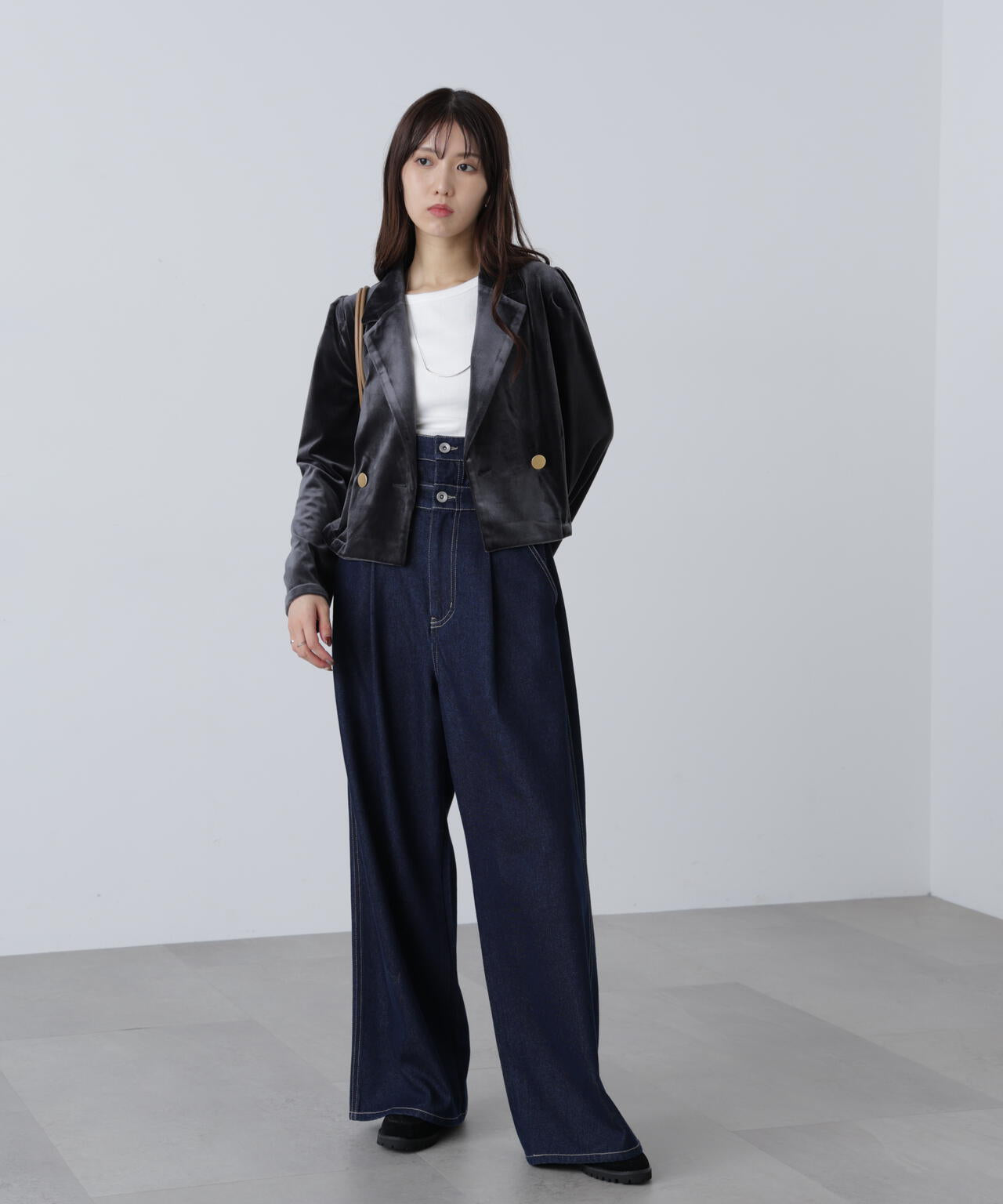 MFM】金ボタンベロアクロップドジャケット | FREE'S MART（フリーズ