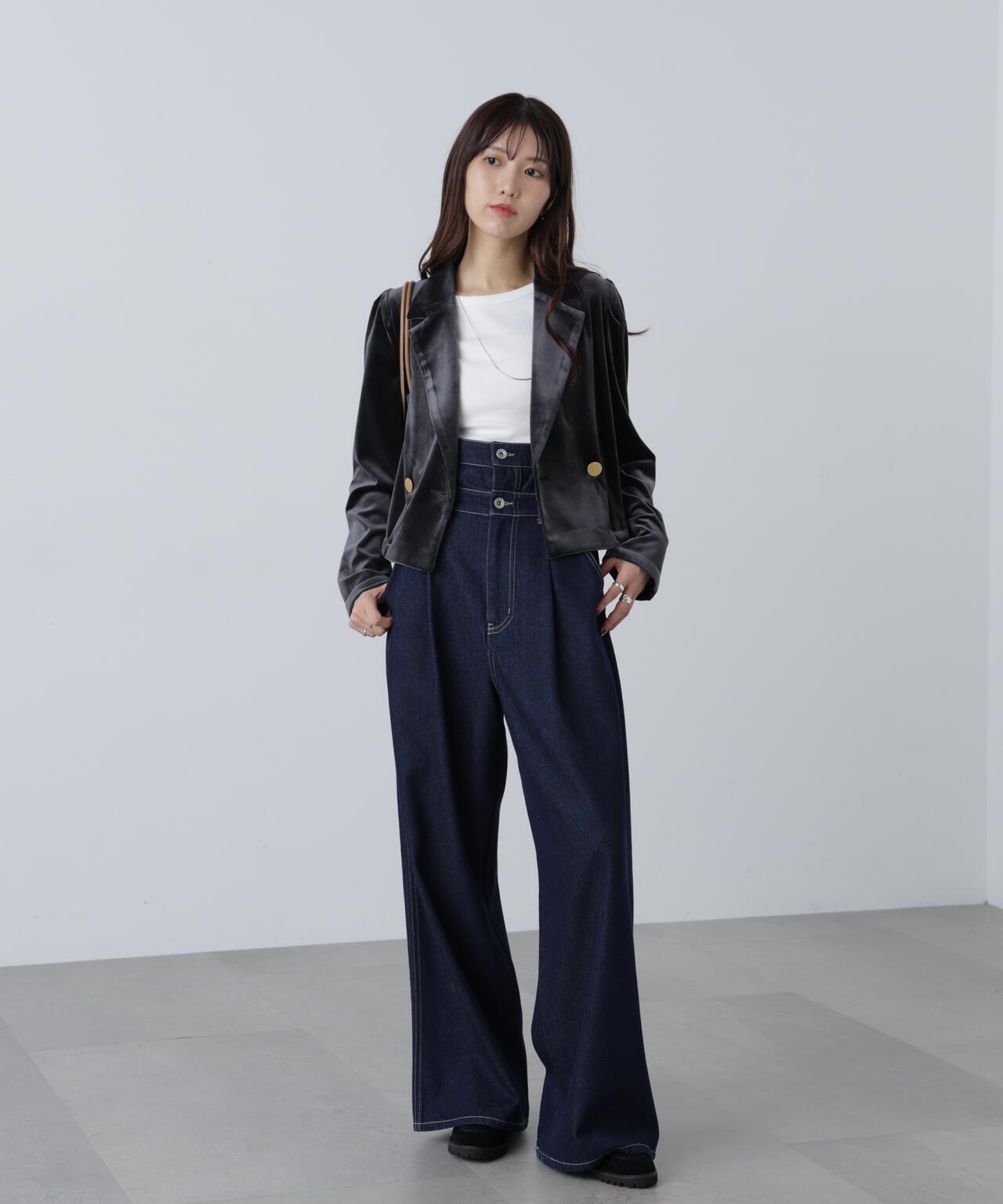 MFM】金ボタンベロアクロップドジャケット | FREE'S MART MFM】金ボタンベロアクロップドジャケット | FREE'S MART