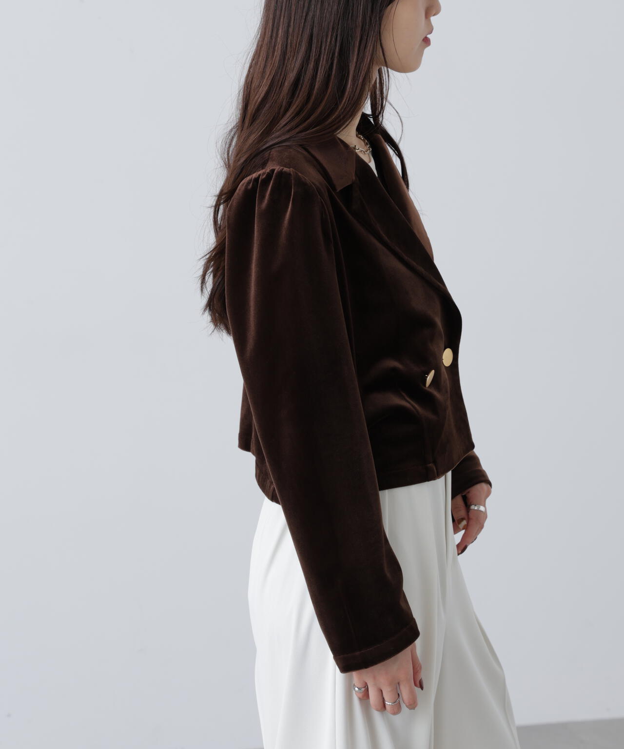 MFM】金ボタンベロアクロップドジャケット | FREE'S MART（フリーズ