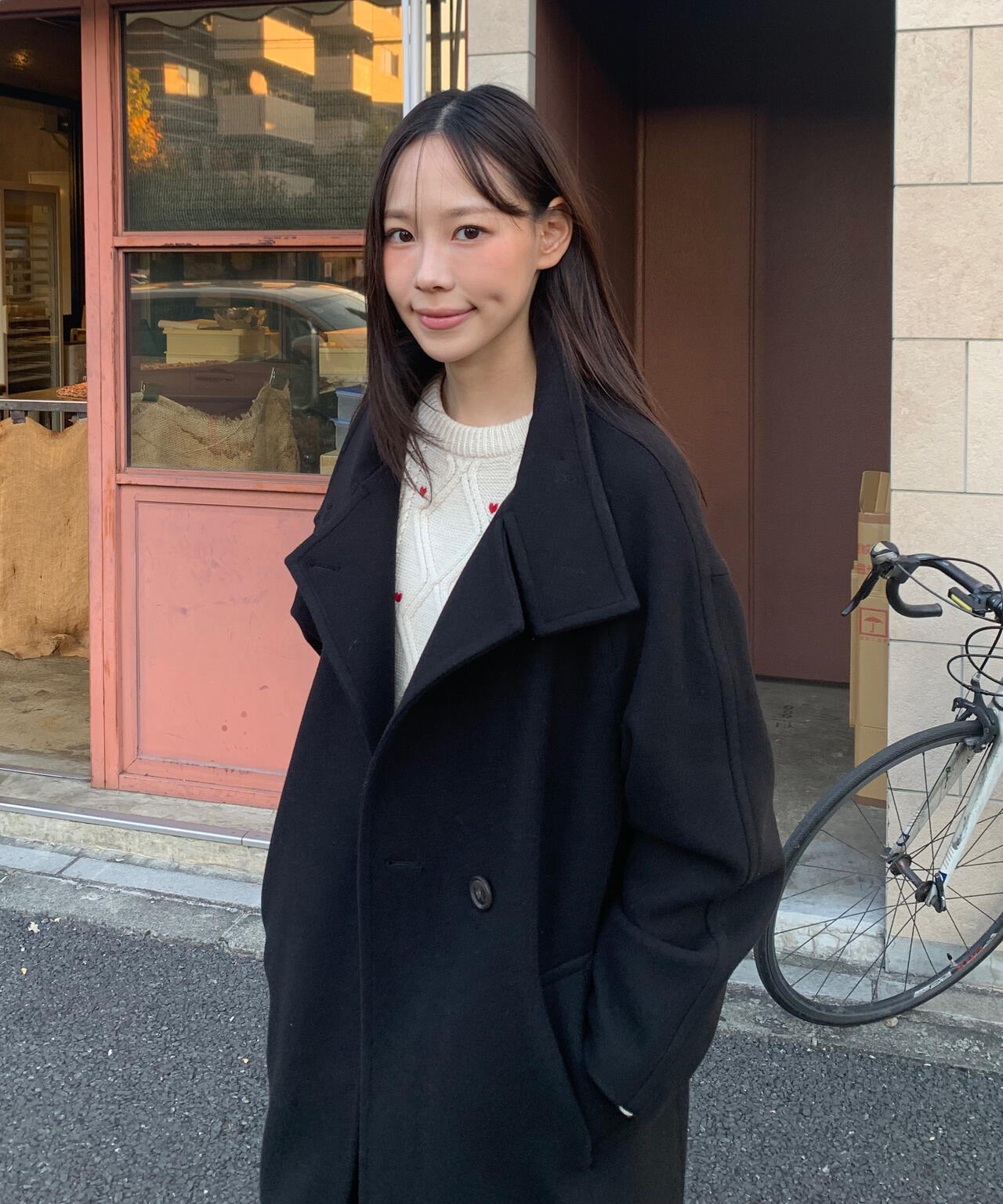 [累計販売5000枚！選べる4色]【3サイズ展開XS-M】スタンドカラーメルトンロングコート【低身長サイズ有】