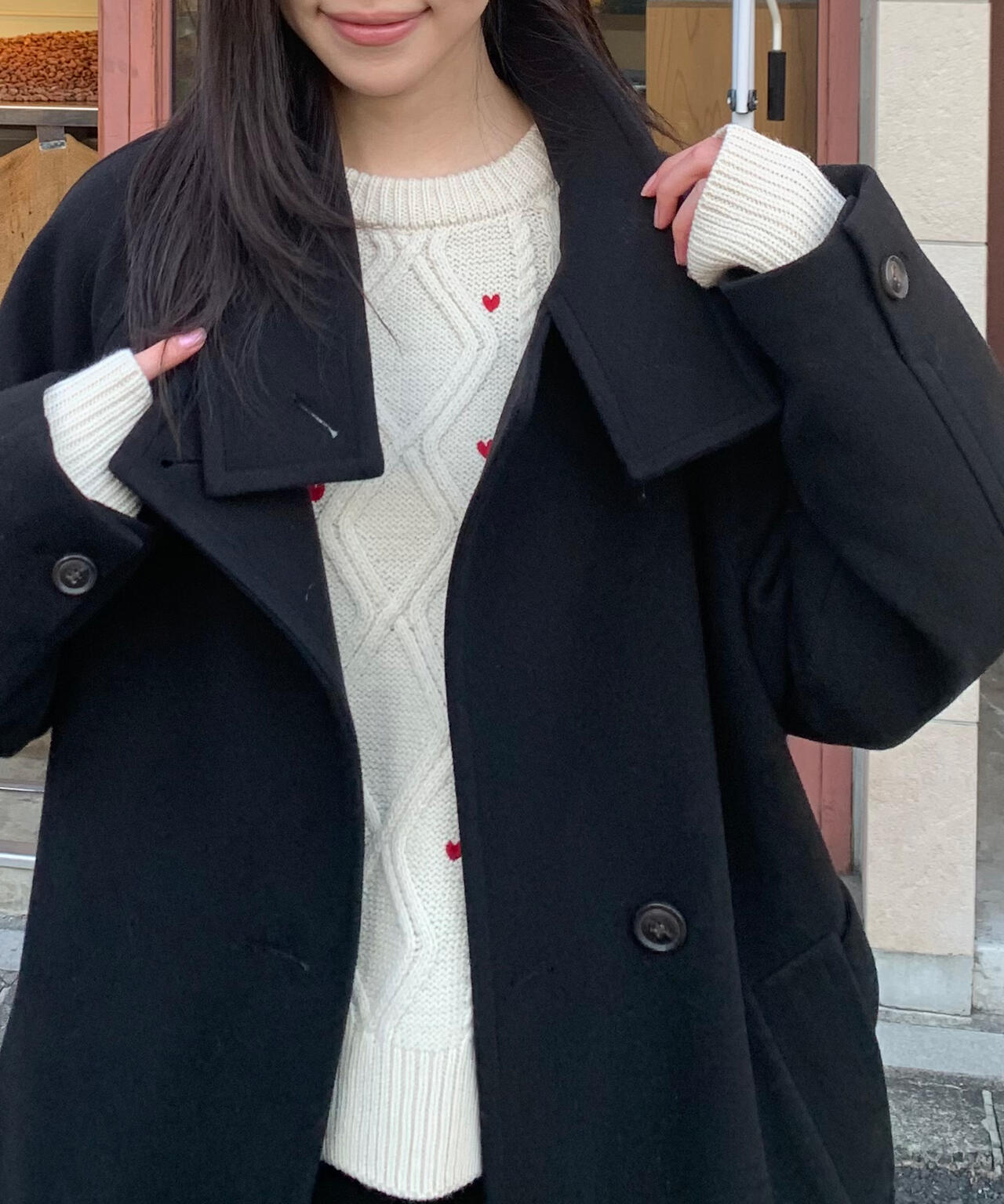 [累計販売5000枚！選べる4色]【3サイズ展開XS-M】スタンドカラーメルトンロングコート【低身長サイズ有】