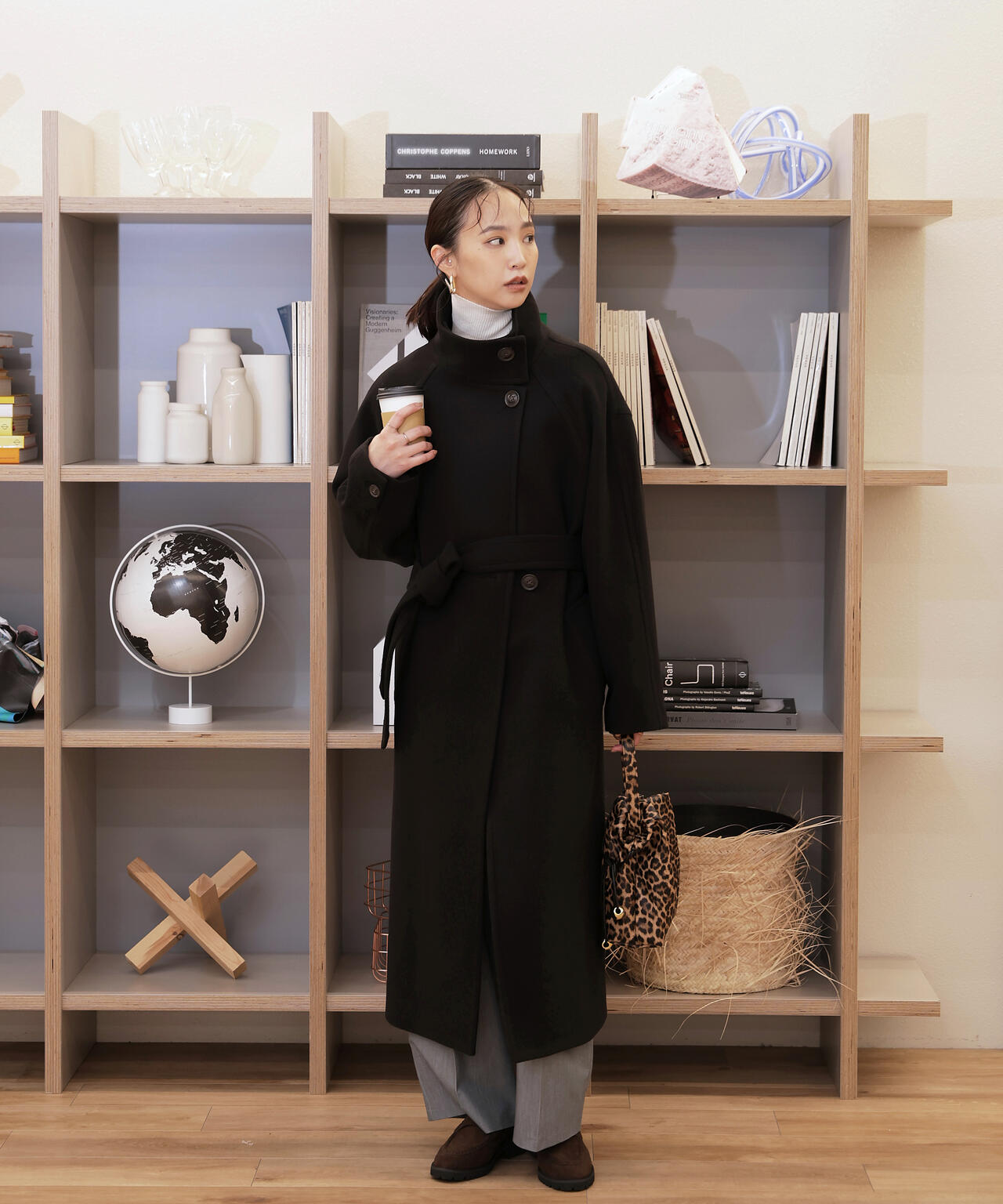 [累計販売5000枚！選べる4色]【3サイズ展開XS-M】スタンドカラーメルトンロングコート【低身長サイズ有】