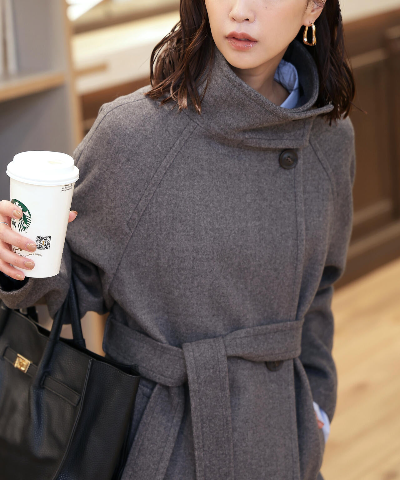 [累計販売5000枚！選べる4色]【3サイズ展開XS-M】スタンドカラーメルトンロングコート【低身長サイズ有】