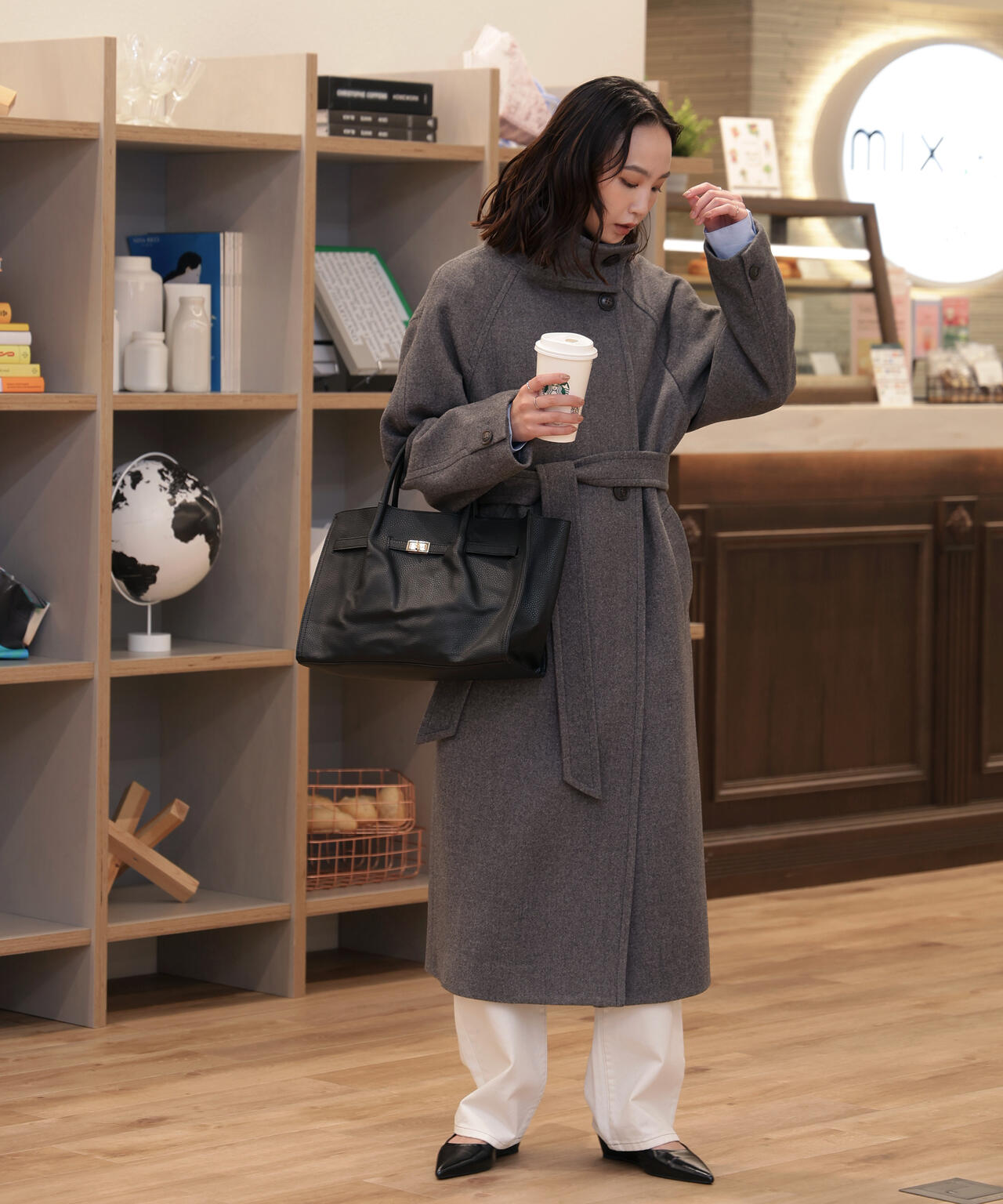 [累計販売5000枚！選べる4色]【3サイズ展開XS-M】スタンドカラーメルトンロングコート【低身長サイズ有】