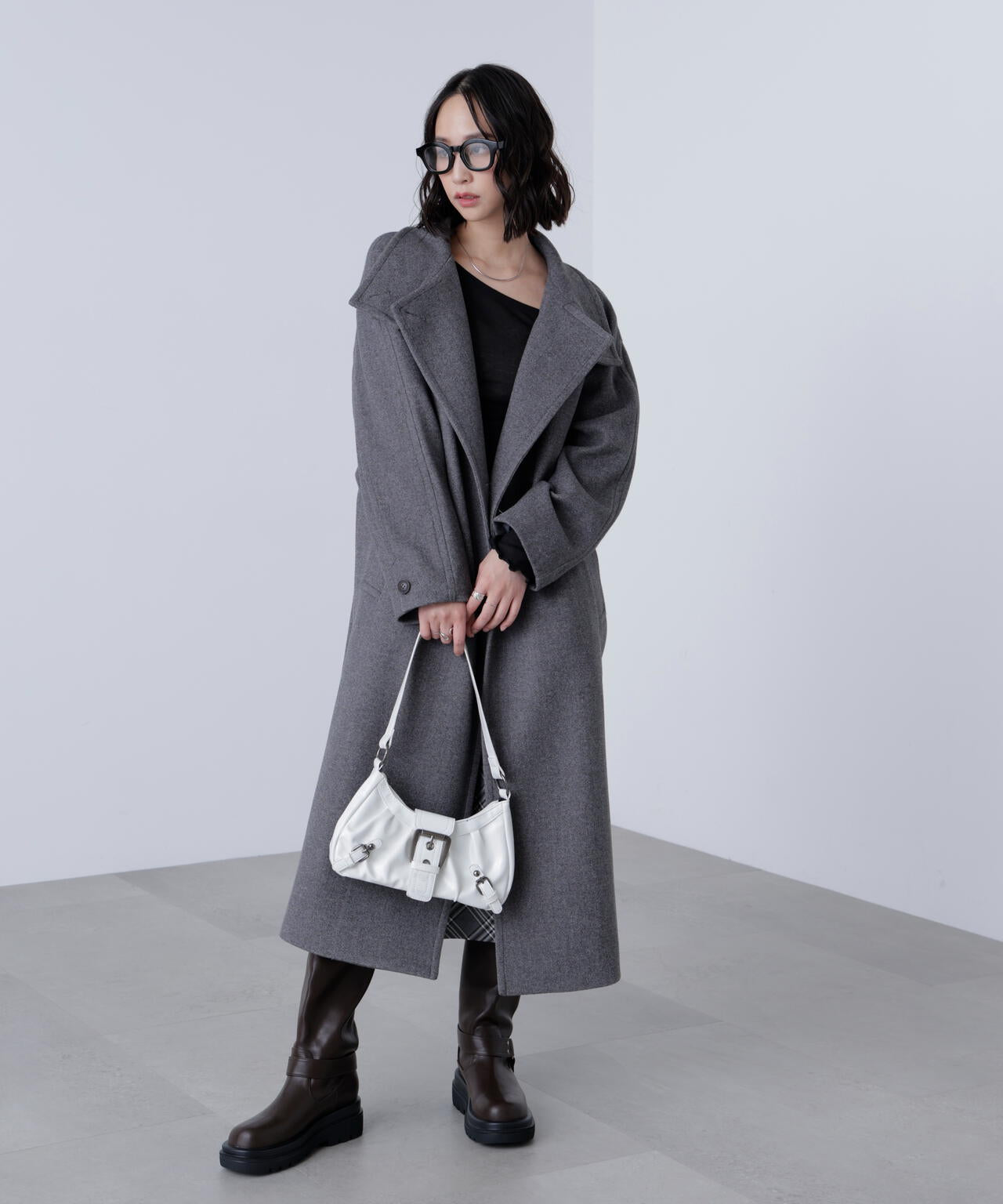 [累計販売5000枚！選べる4色]【3サイズ展開XS-M】スタンドカラーメルトンロングコート【低身長サイズ有】