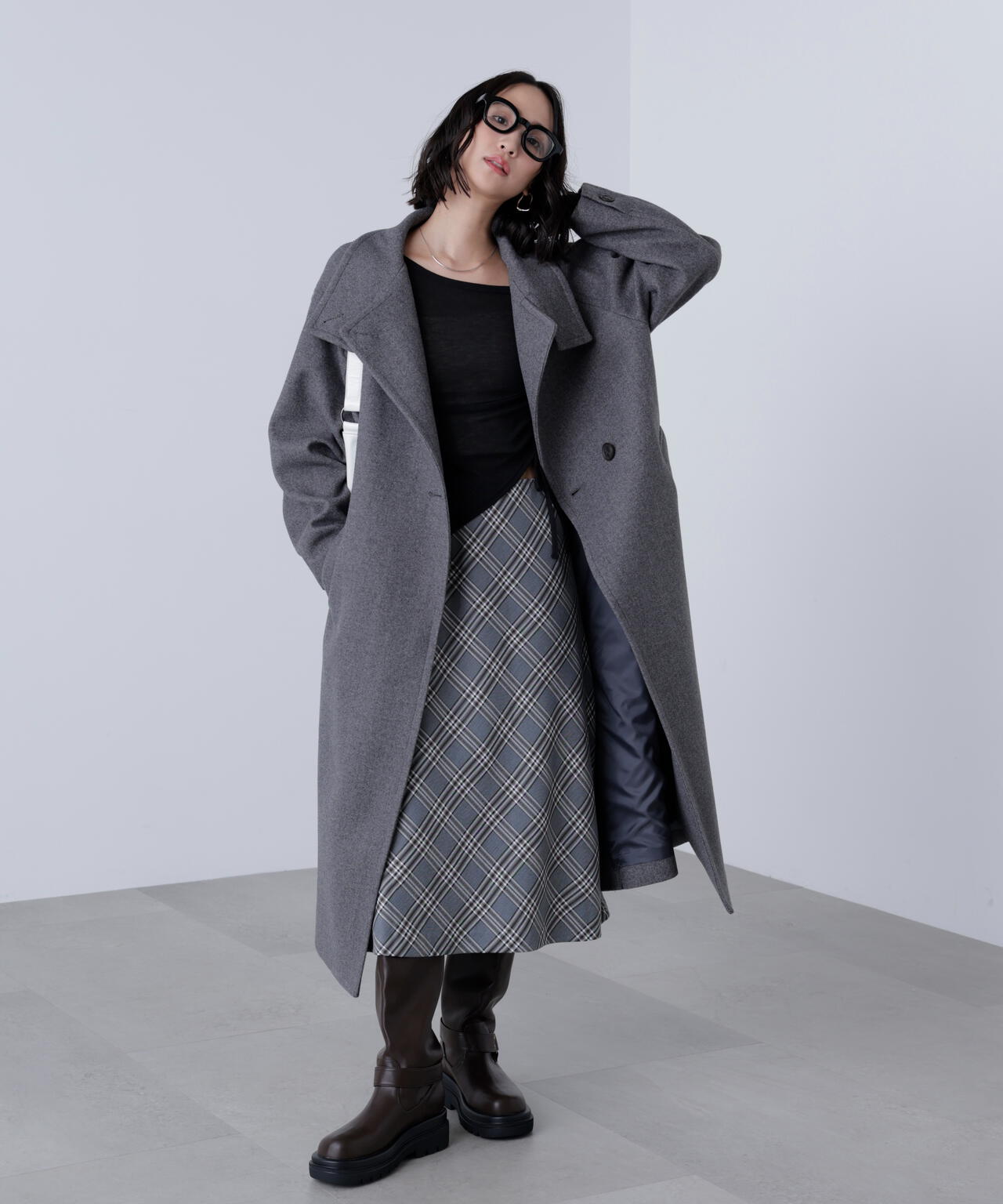 [累計販売5000枚！選べる4色]【3サイズ展開XS-M】スタンドカラーメルトンロングコート【低身長サイズ有】