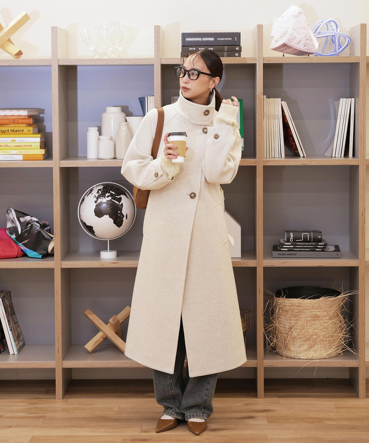 [累計販売5000枚！選べる4色]【3サイズ展開XS-M】スタンドカラーメルトンロングコート【低身長サイズ有】