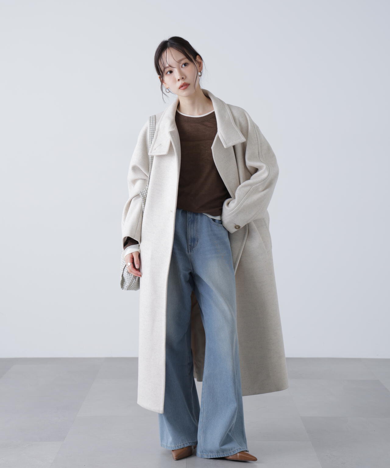 [累計販売5000枚！選べる4色]【3サイズ展開XS-M】スタンドカラーメルトンロングコート【低身長サイズ有】