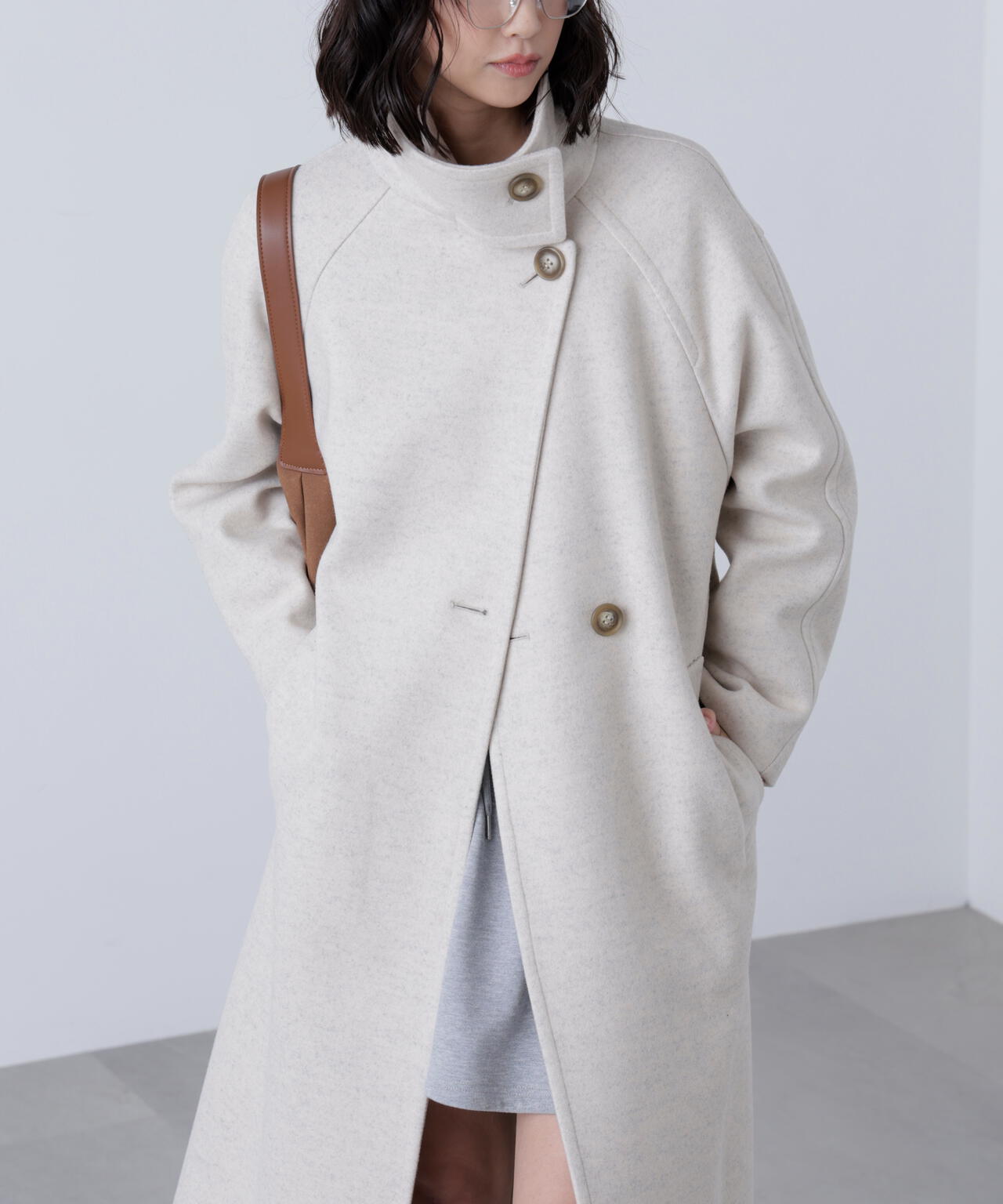 [累計販売5000枚！選べる4色]【3サイズ展開XS-M】スタンドカラーメルトンロングコート【低身長サイズ有】