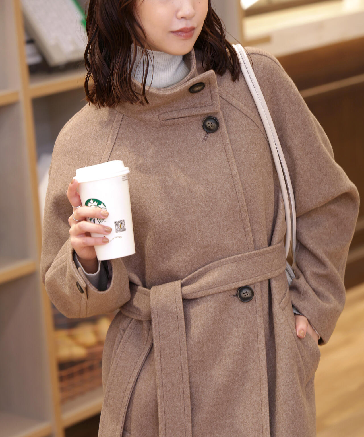 [累計販売5000枚！選べる4色]【3サイズ展開XS-M】スタンドカラーメルトンロングコート【低身長サイズ有】