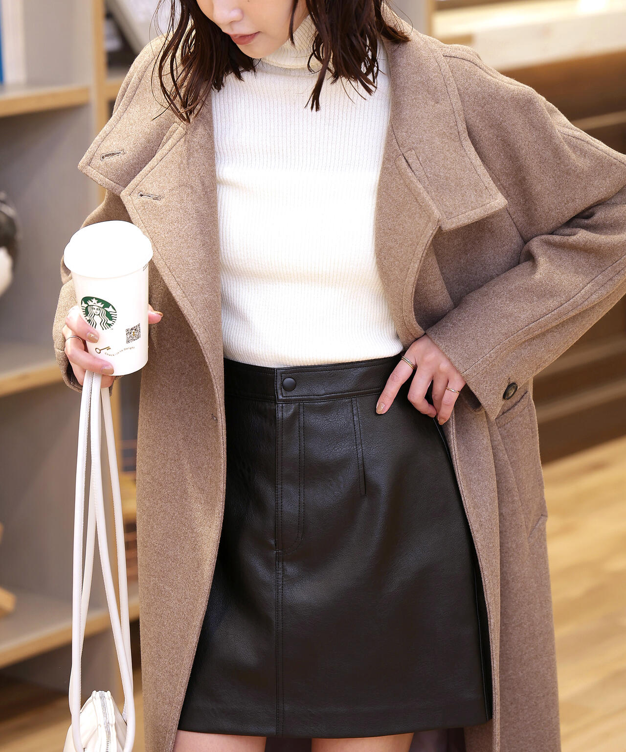 [累計販売5000枚！選べる4色]【3サイズ展開XS-M】スタンドカラーメルトンロングコート【低身長サイズ有】