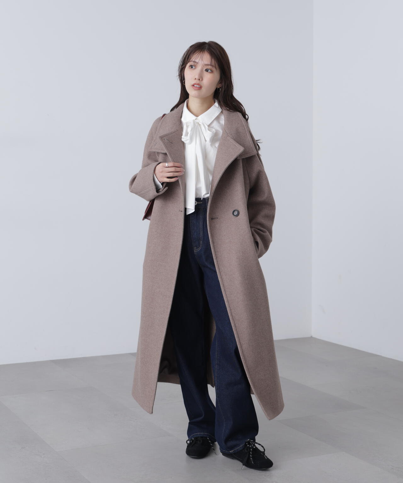 スタンドカラー　メルトンコート 定番アレンジ】圧縮メルトンスタンドカラーコート｜SOFFITTO