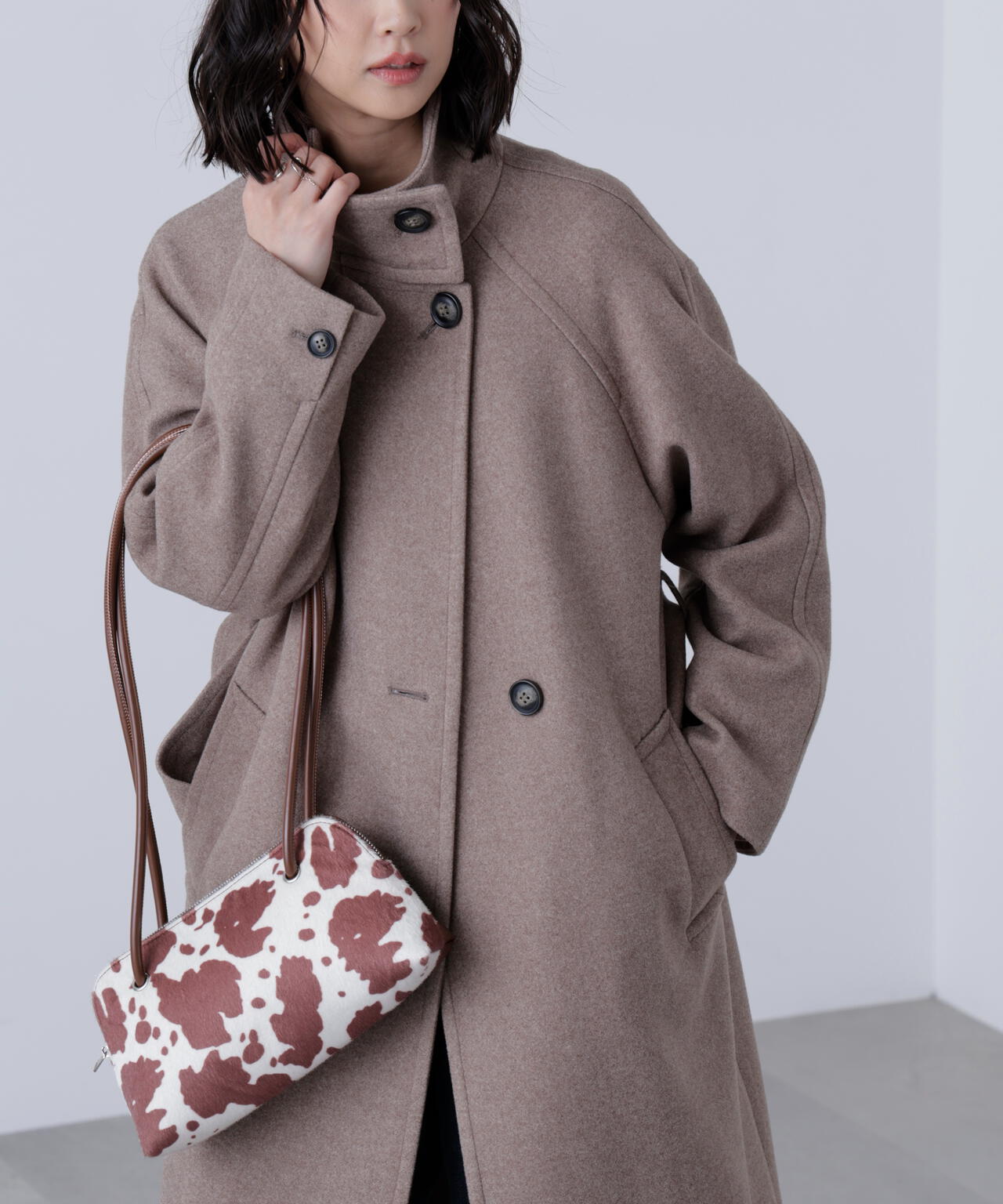 [累計販売5000枚！選べる4色]【3サイズ展開XS-M】スタンドカラーメルトンロングコート【低身長サイズ有】