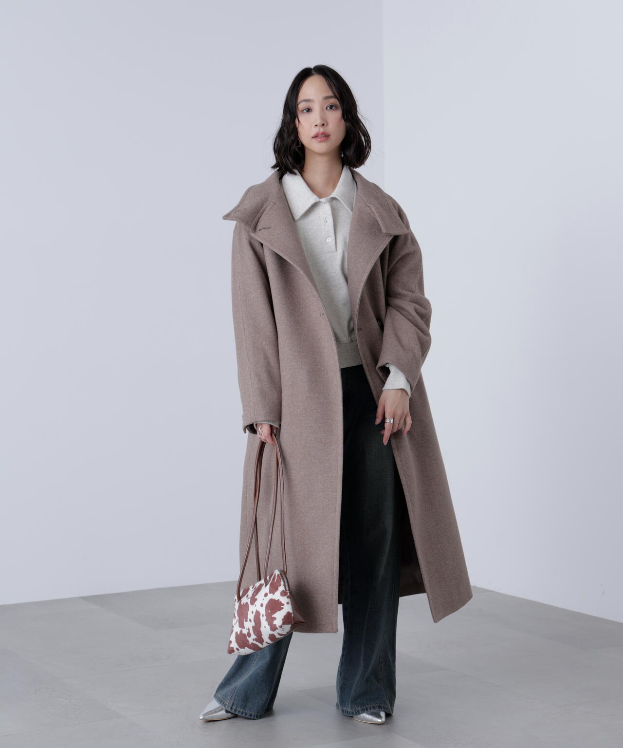 [累計販売5000枚！選べる4色]【3サイズ展開XS-M】スタンドカラーメルトンロングコート【低身長サイズ有】