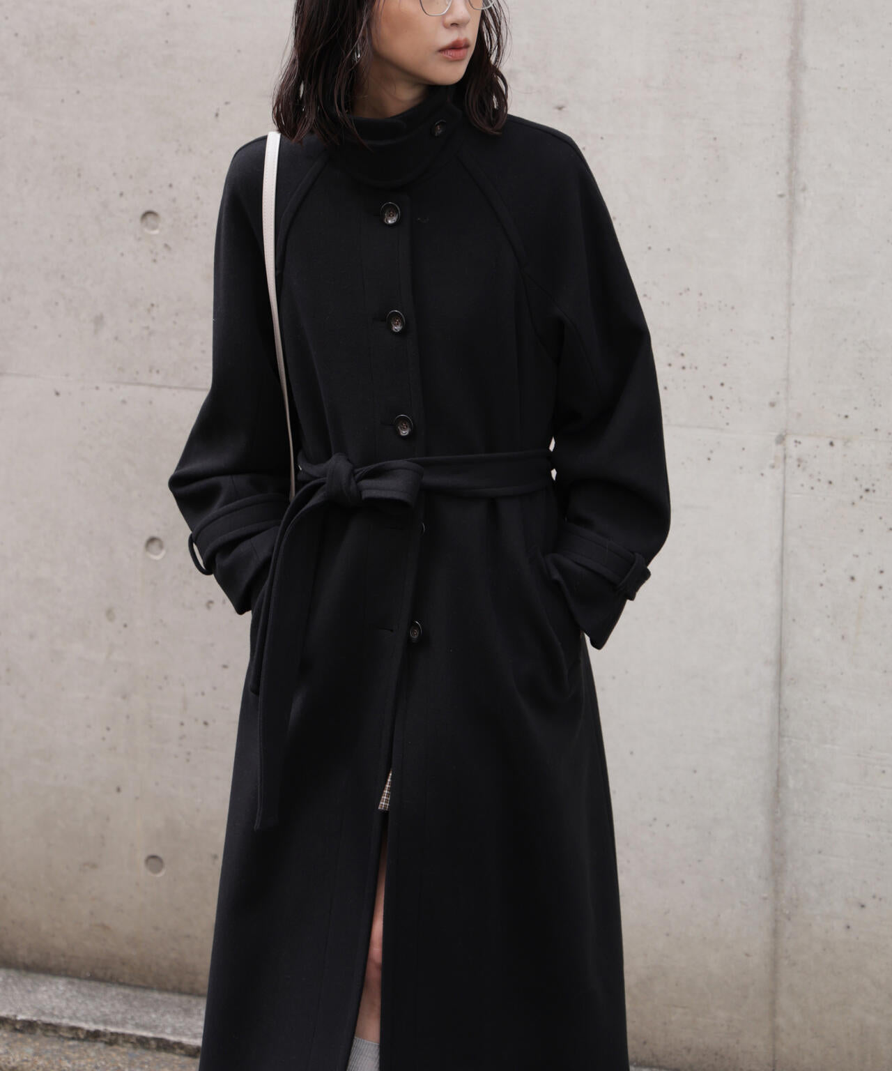 2wayステンカラーロングコート