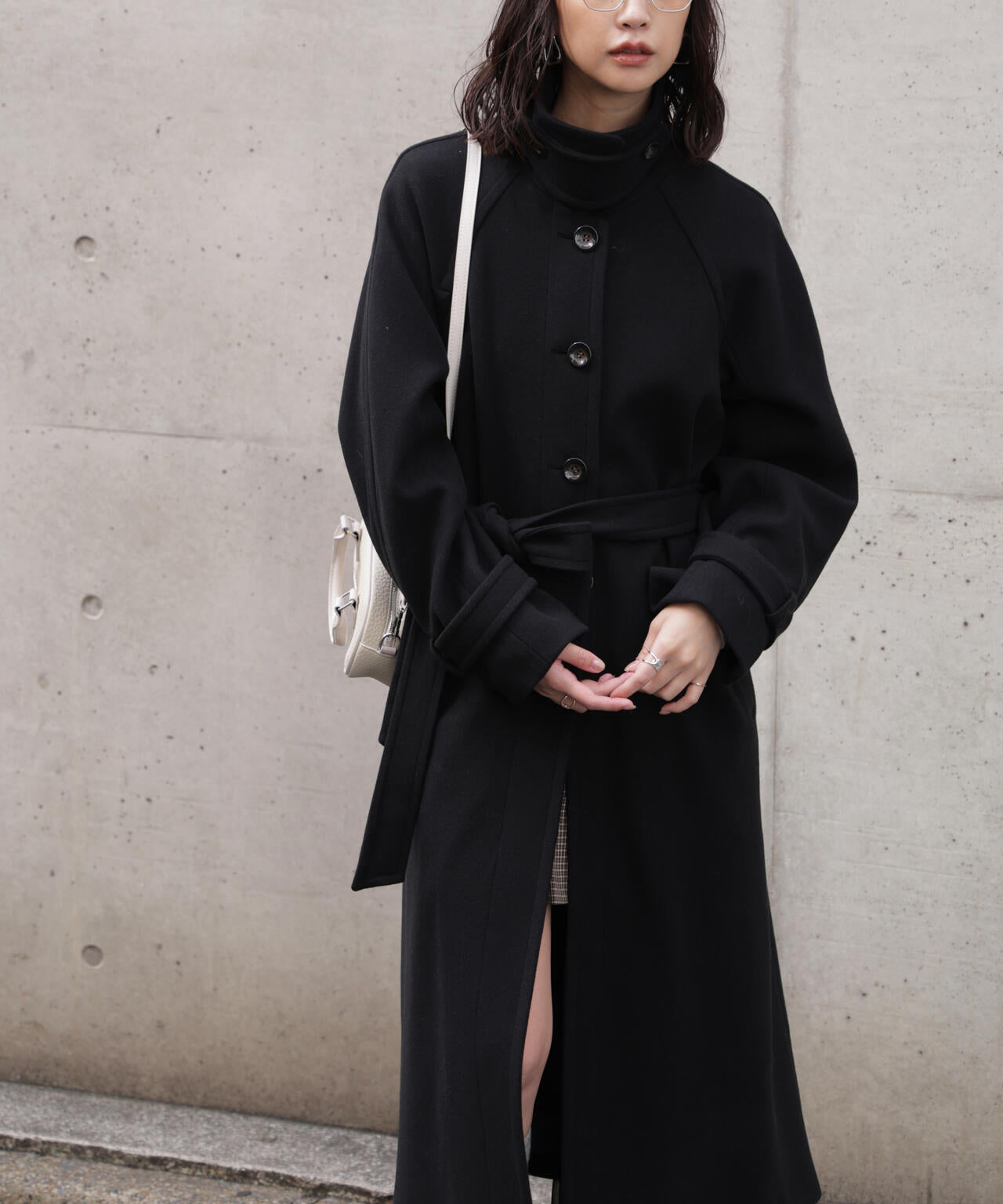 2wayステンカラーロングコート