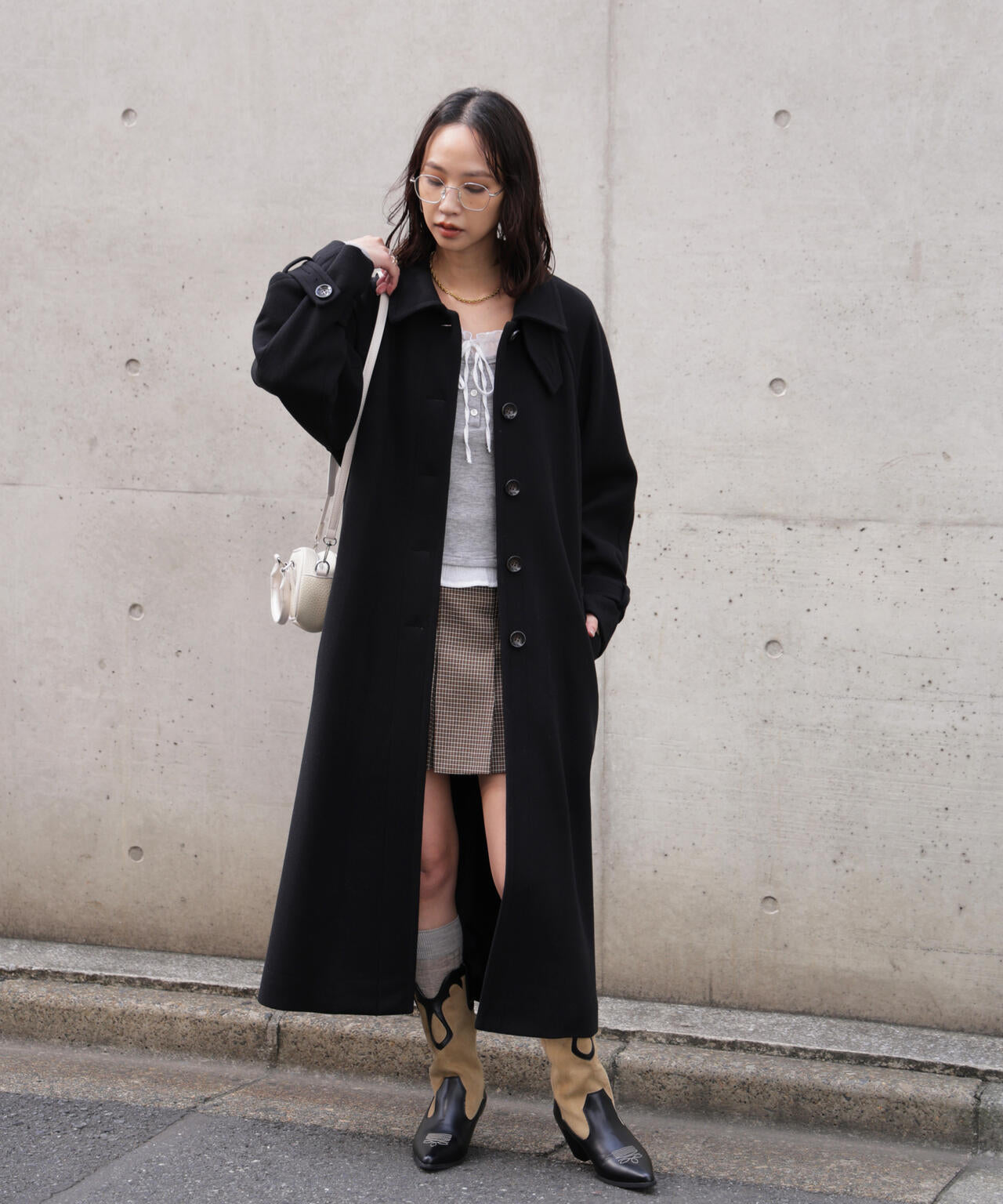 2wayステンカラーロングコート