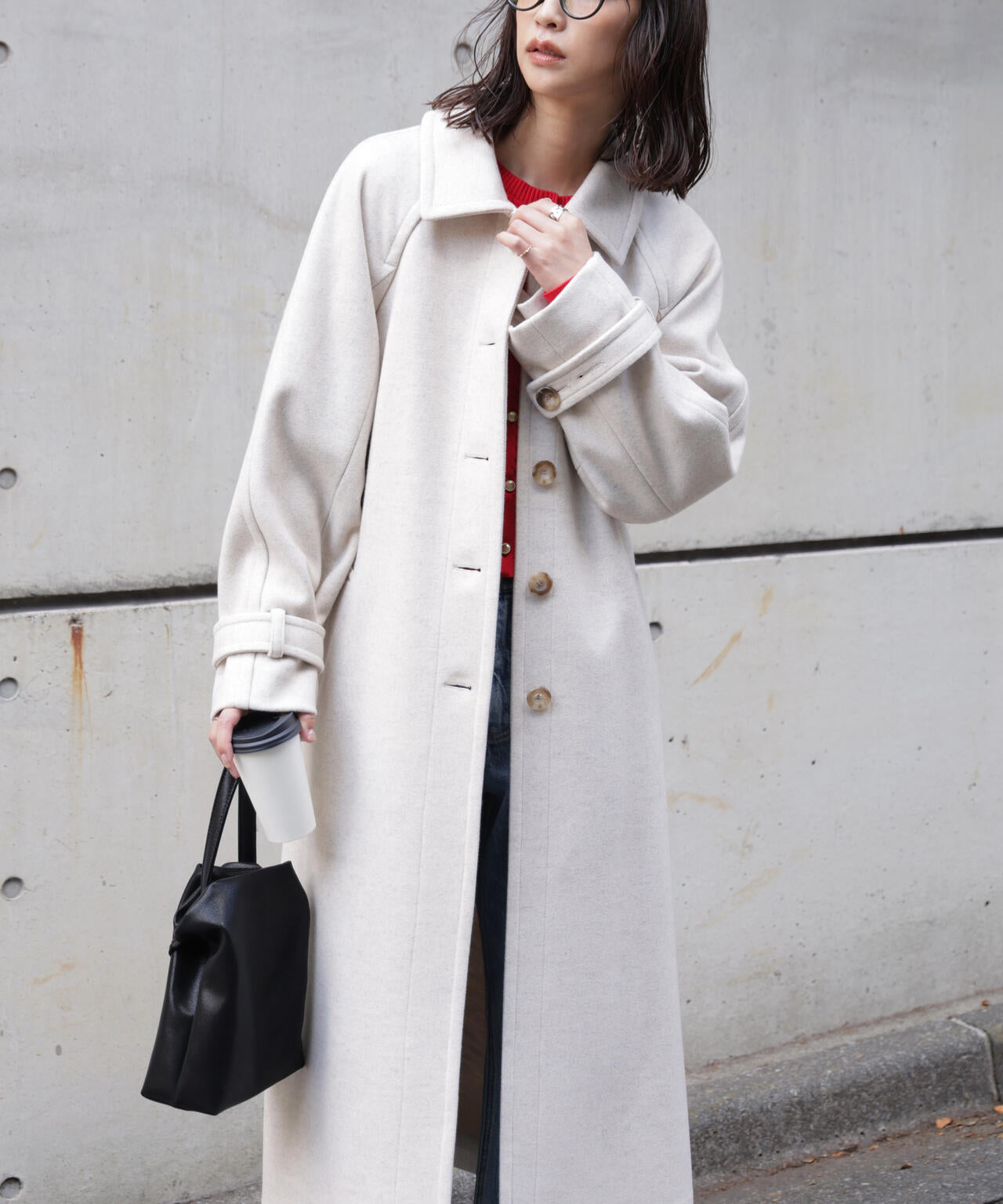 2wayステンカラーロングコート