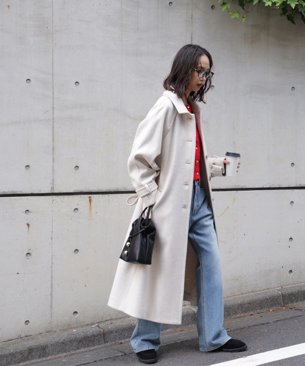 2wayステンカラーロングコート