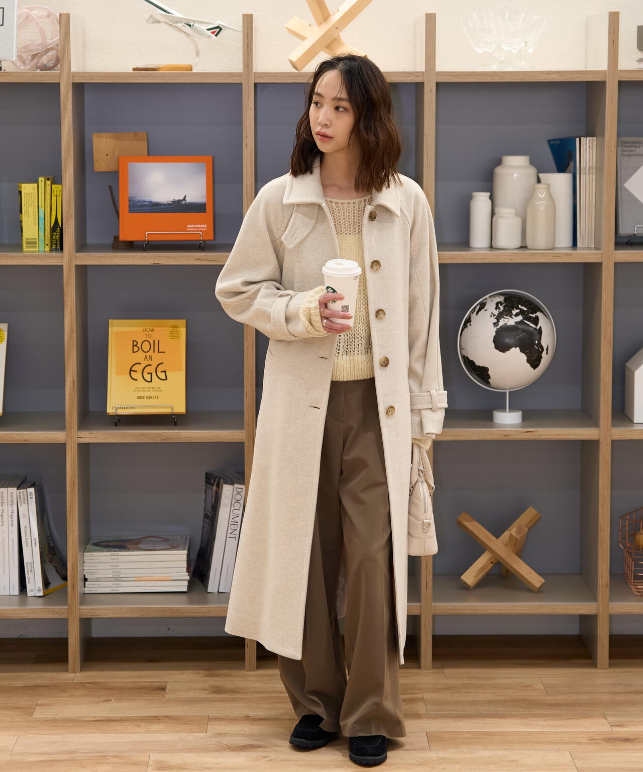 2wayステンカラーロングコート