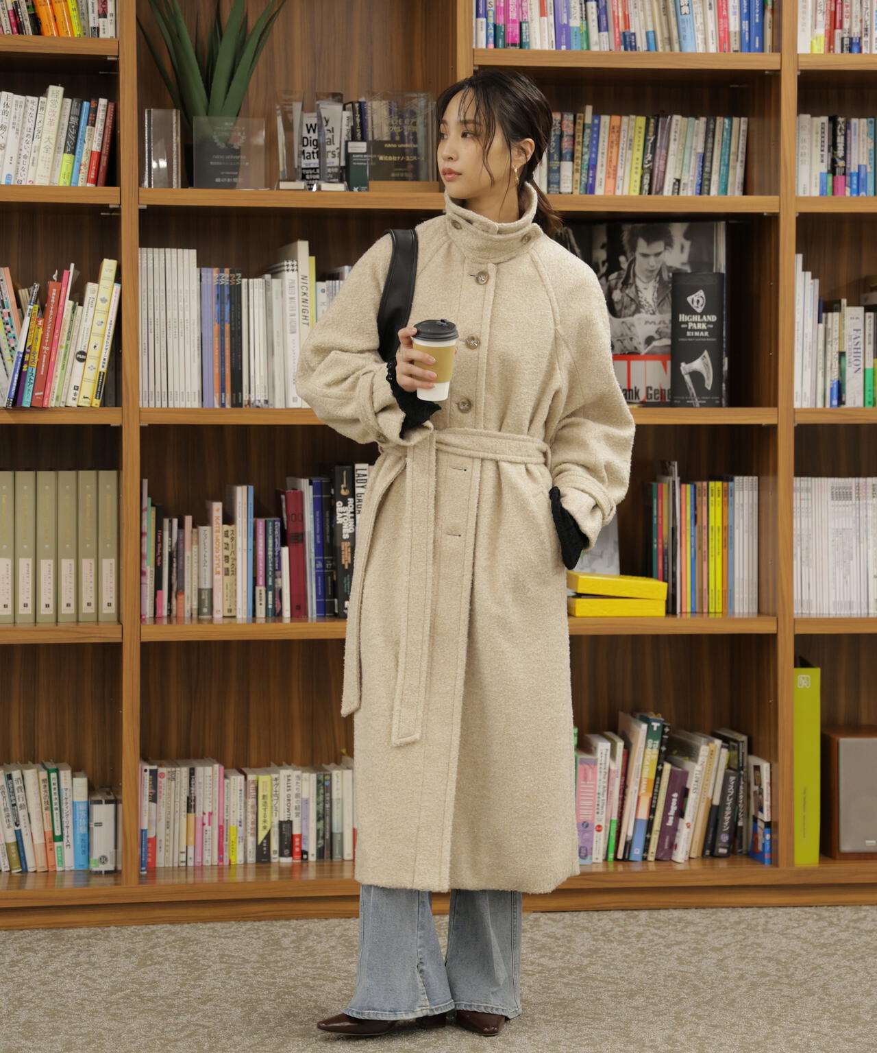 2wayステンカラーロングコート