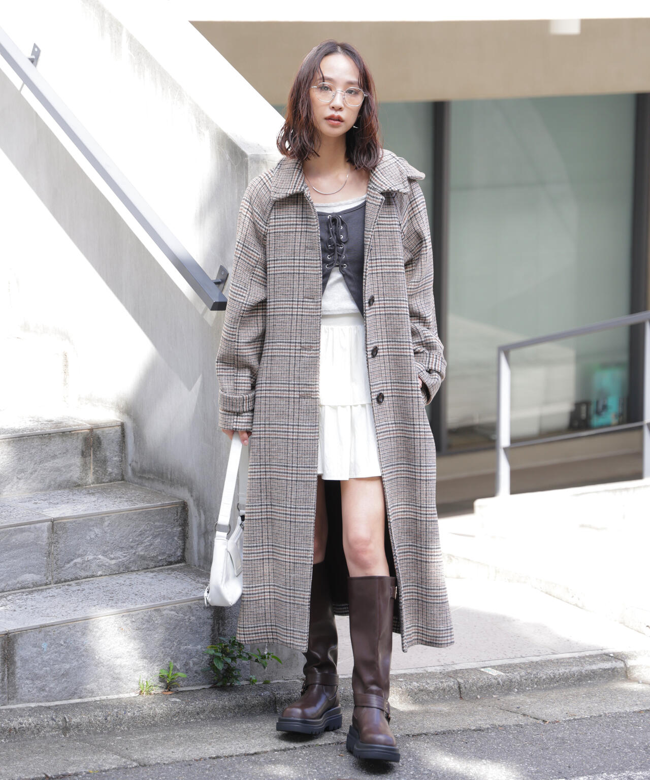 2wayステンカラーロングコート