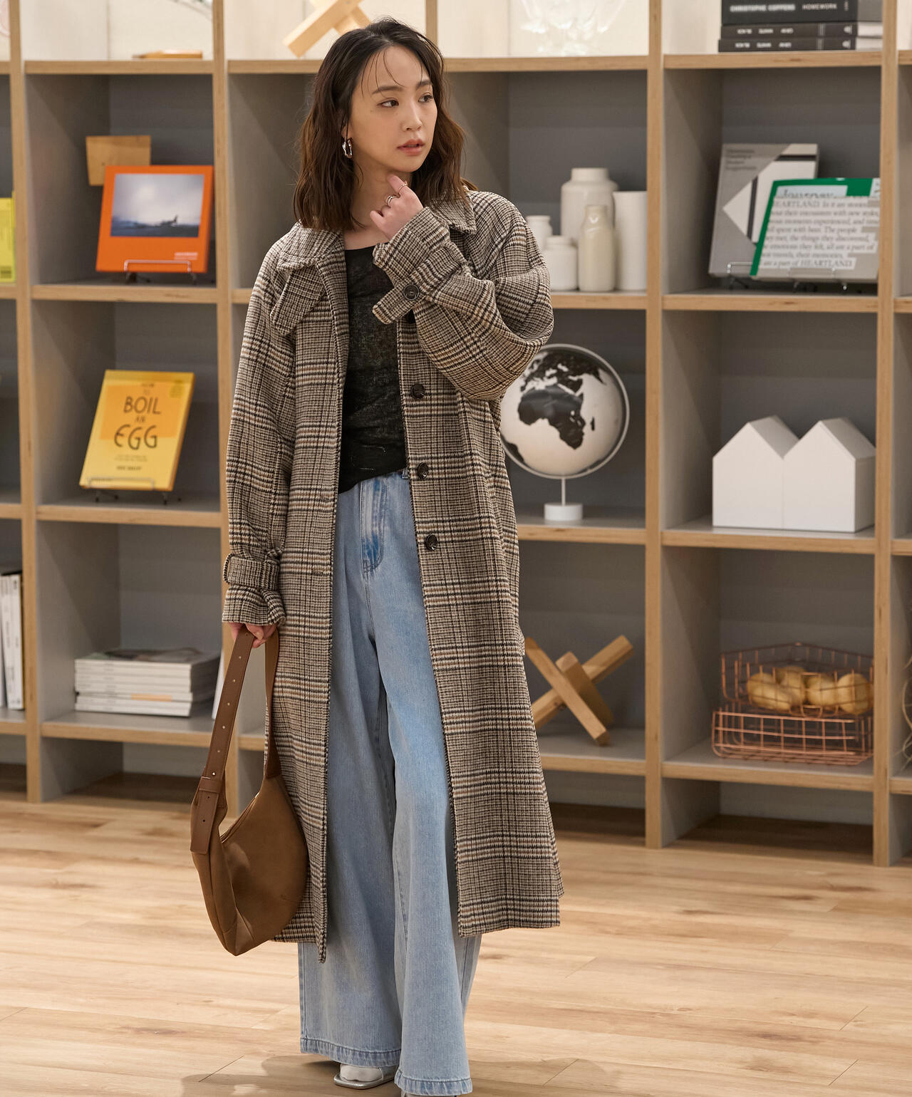 2wayステンカラーロングコート