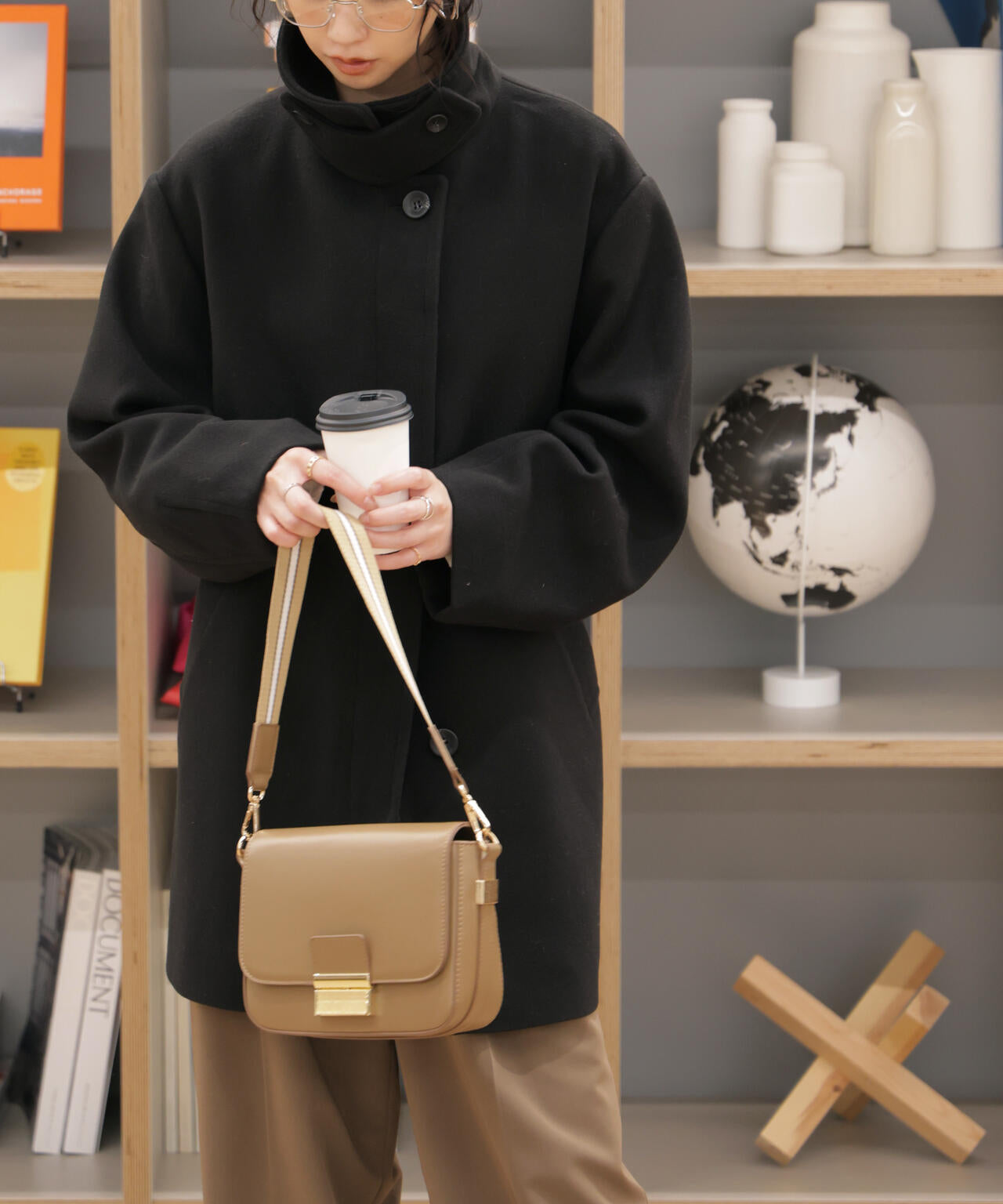 スタンドカラーミドル丈ツイードコート | FREE'S MART（フリーズマート