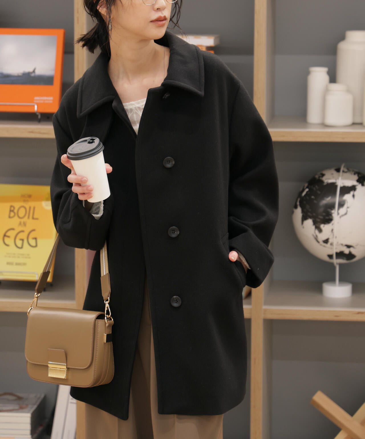 スタンドカラーミドル丈ツイードコート | FREE'S MART（フリーズマート