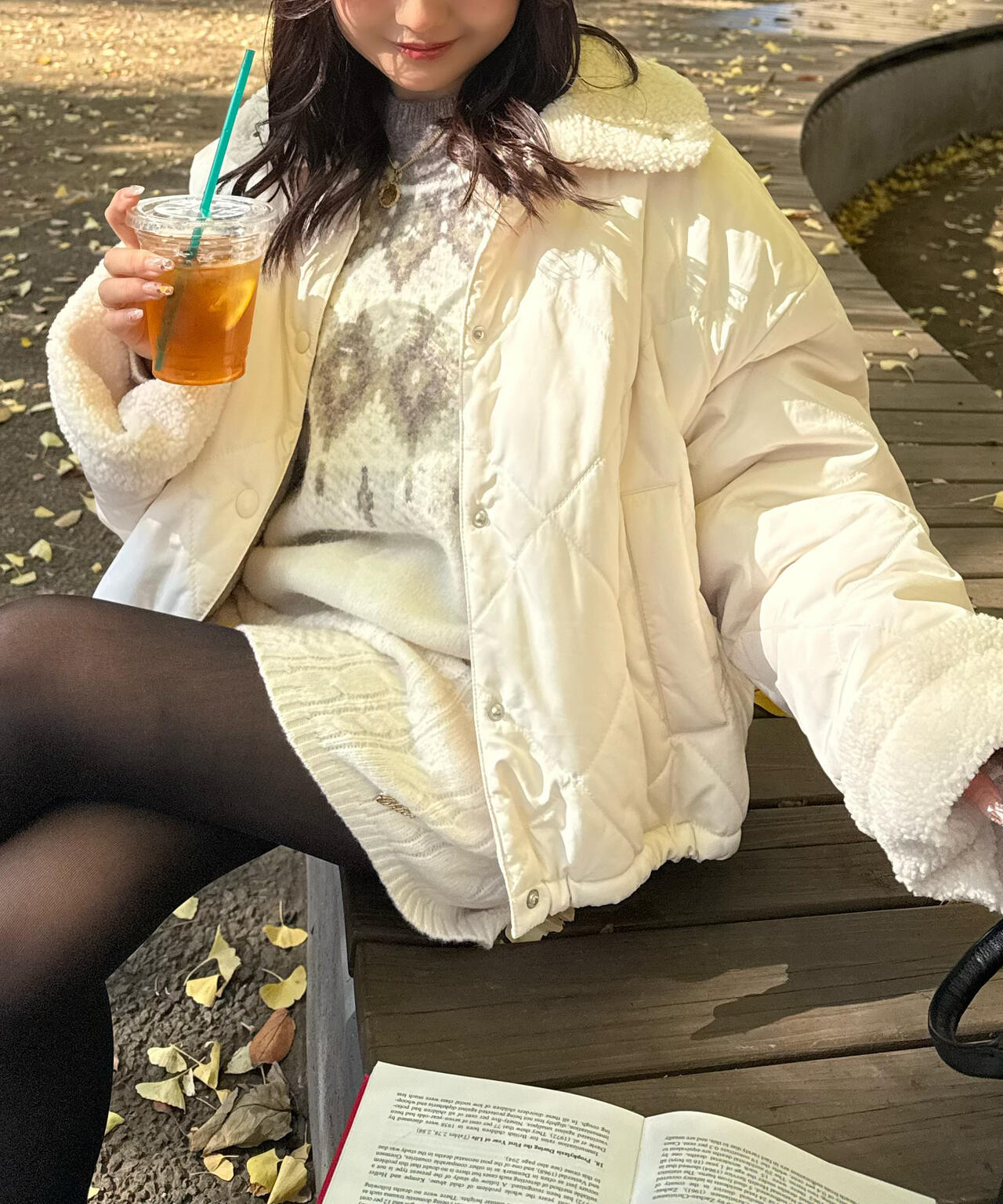 キルティング裏地エコファーノーカラージャケット | レディース