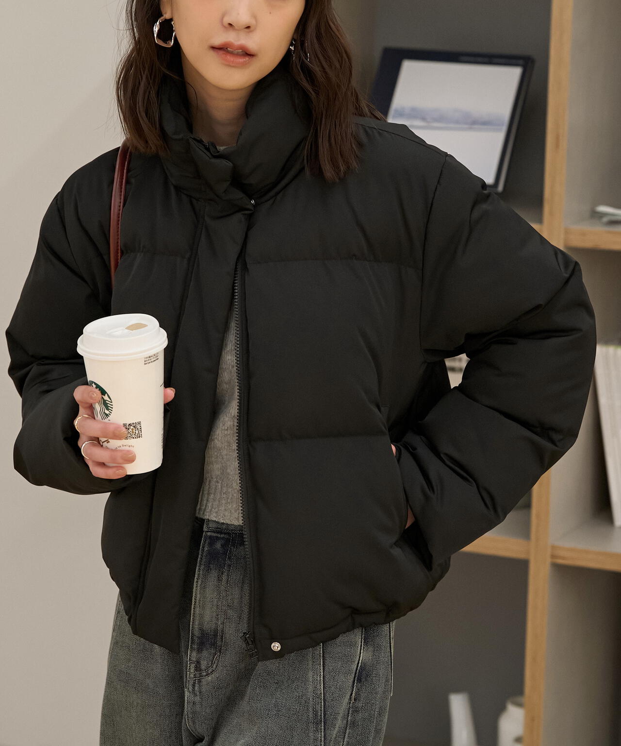 スタンドショート中綿ブルゾン