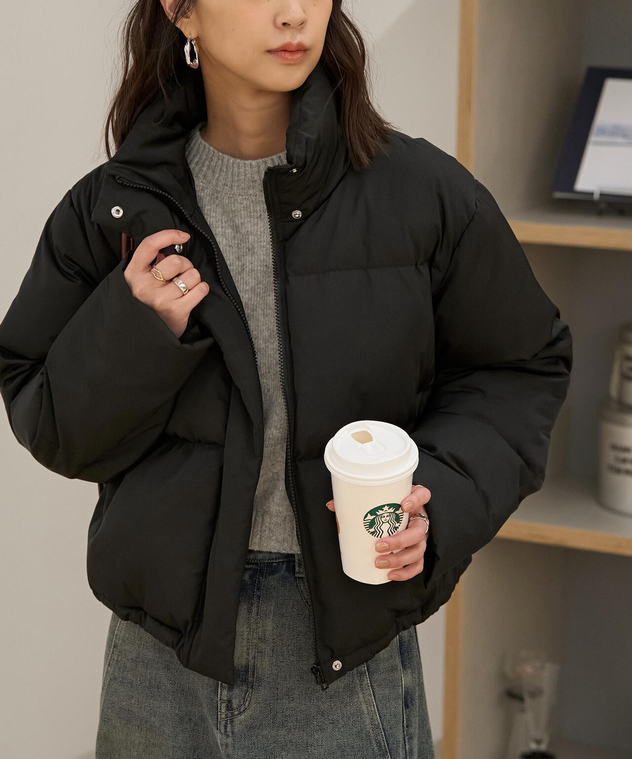 スタンドショート中綿ブルゾン