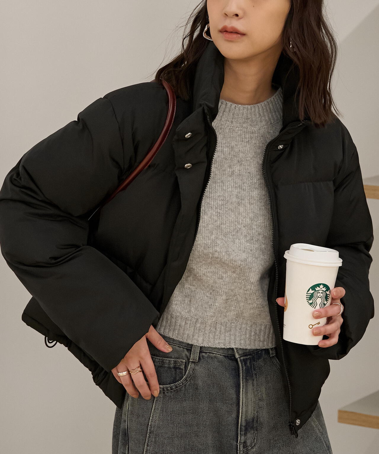 スタンドショート中綿ブルゾン