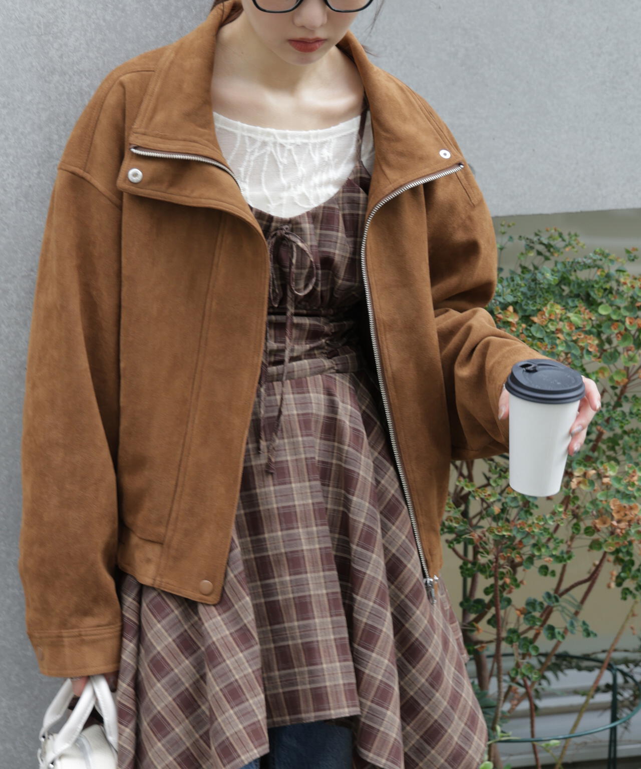 スタンド合皮ブルゾン