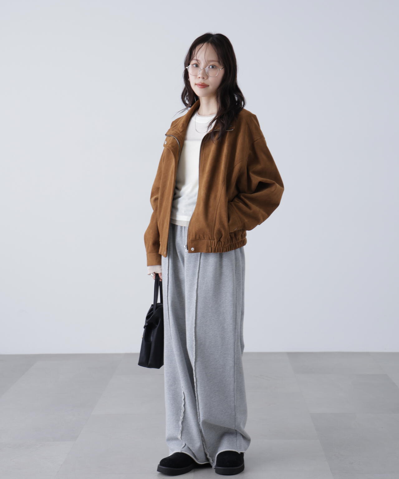 スタンド合皮ブルゾン