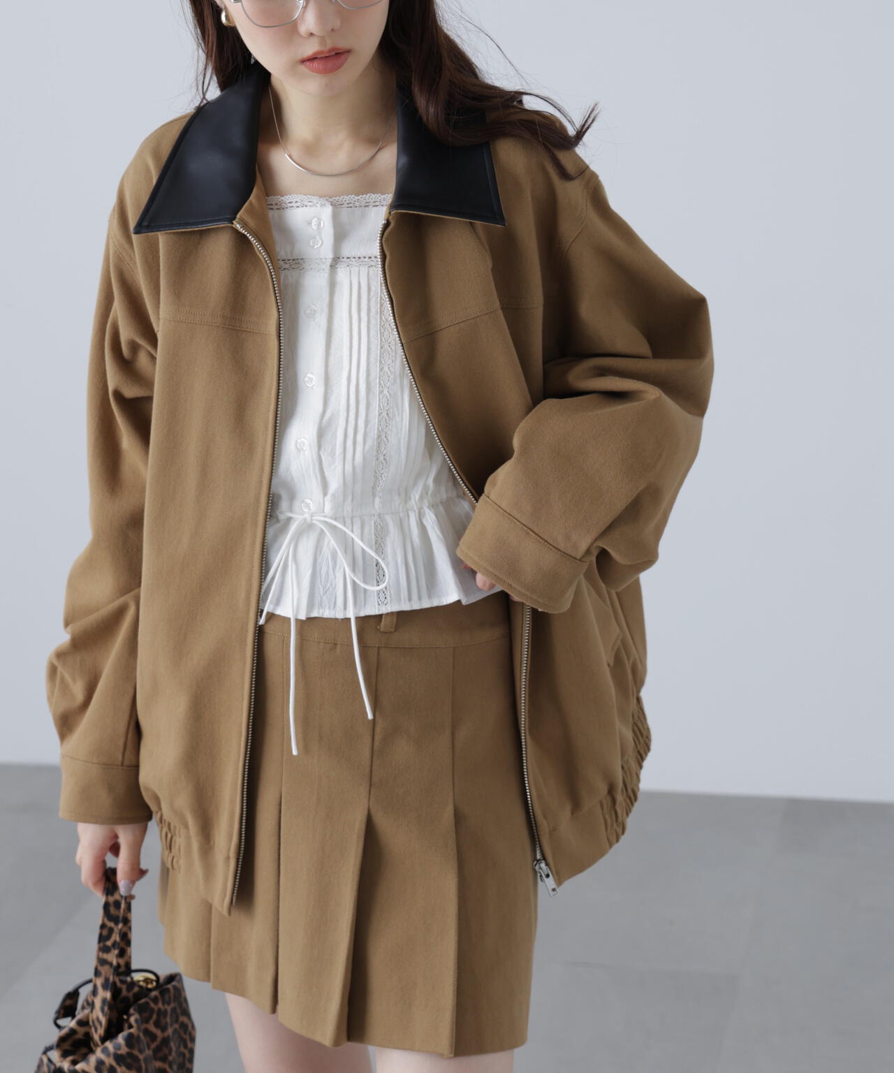 〈セットアップ対応〉バイカラーツイルジャケット