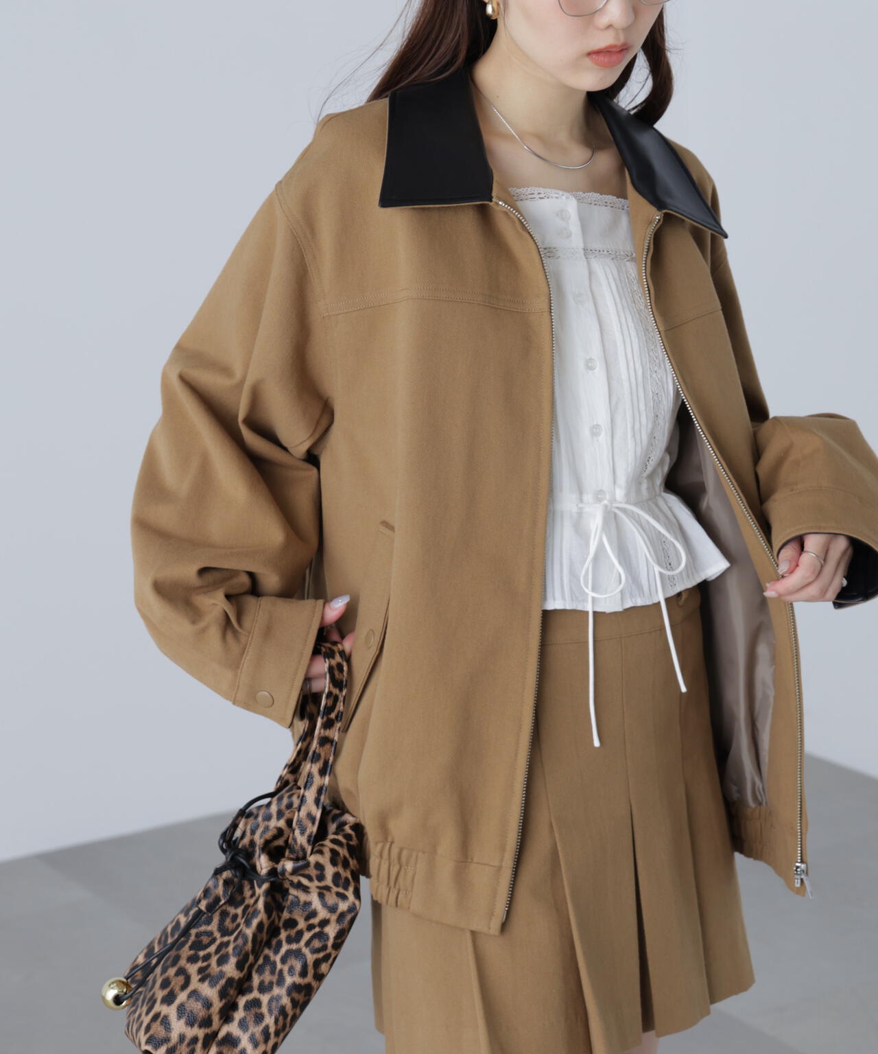 〈セットアップ対応〉バイカラーツイルジャケット