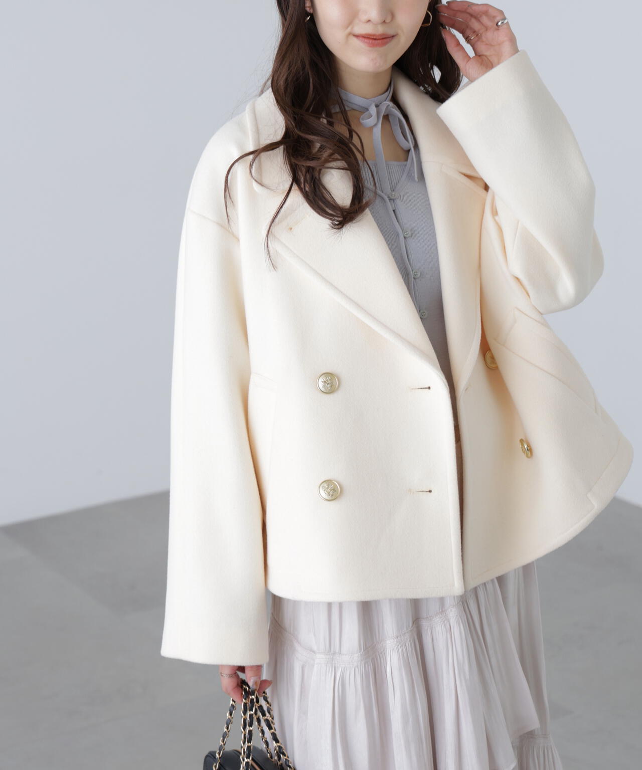 【はかな企画】ミドル丈オーバーピーコート〈ＭＦＭ〉