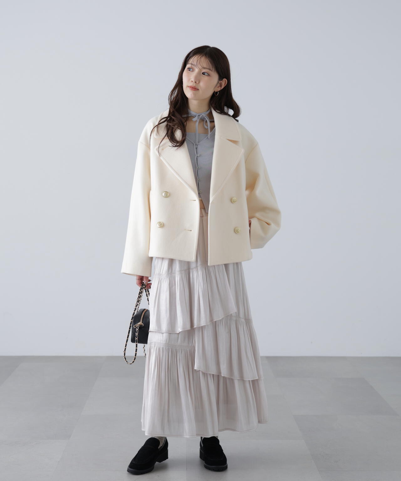 【はかな企画】ミドル丈オーバーピーコート〈ＭＦＭ〉