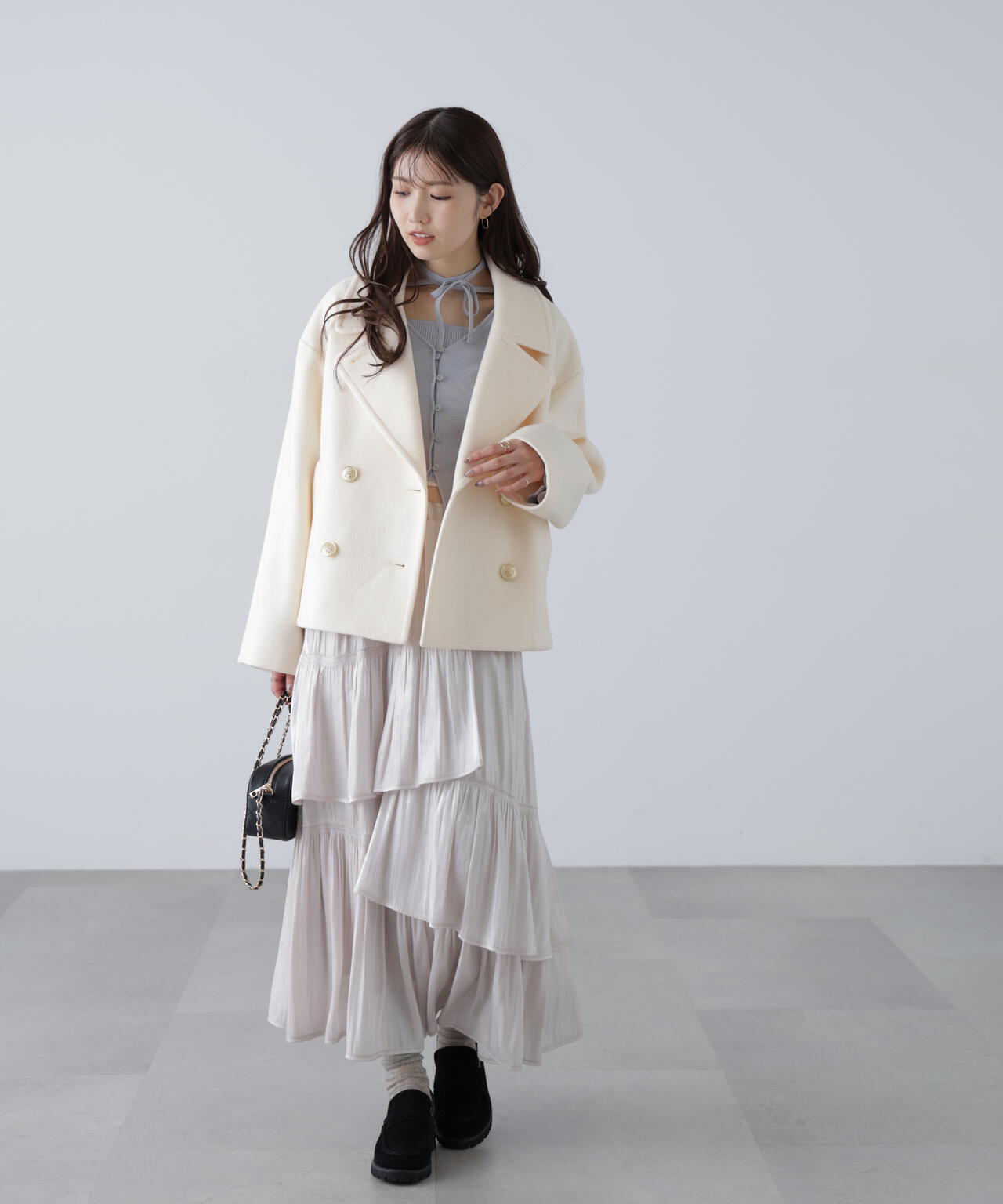 【はかな企画】ミドル丈オーバーピーコート〈ＭＦＭ〉