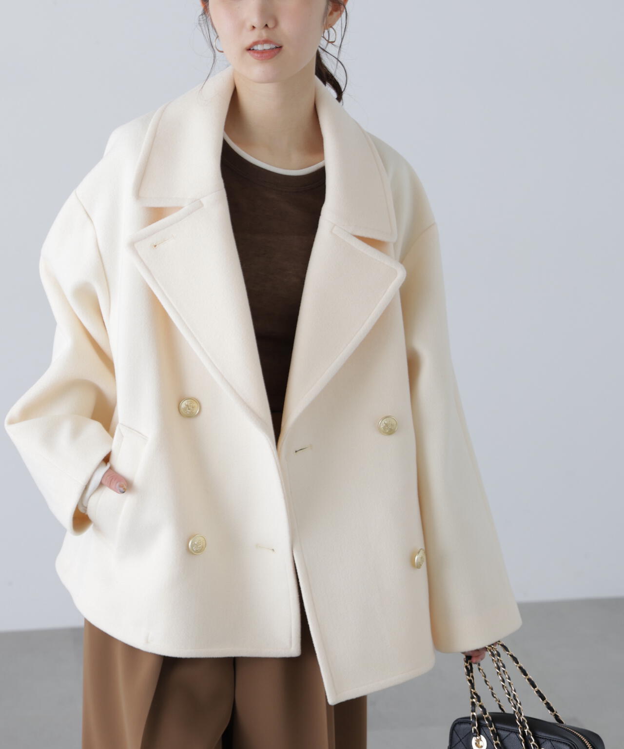 【はかな企画】ミドル丈オーバーピーコート〈ＭＦＭ〉