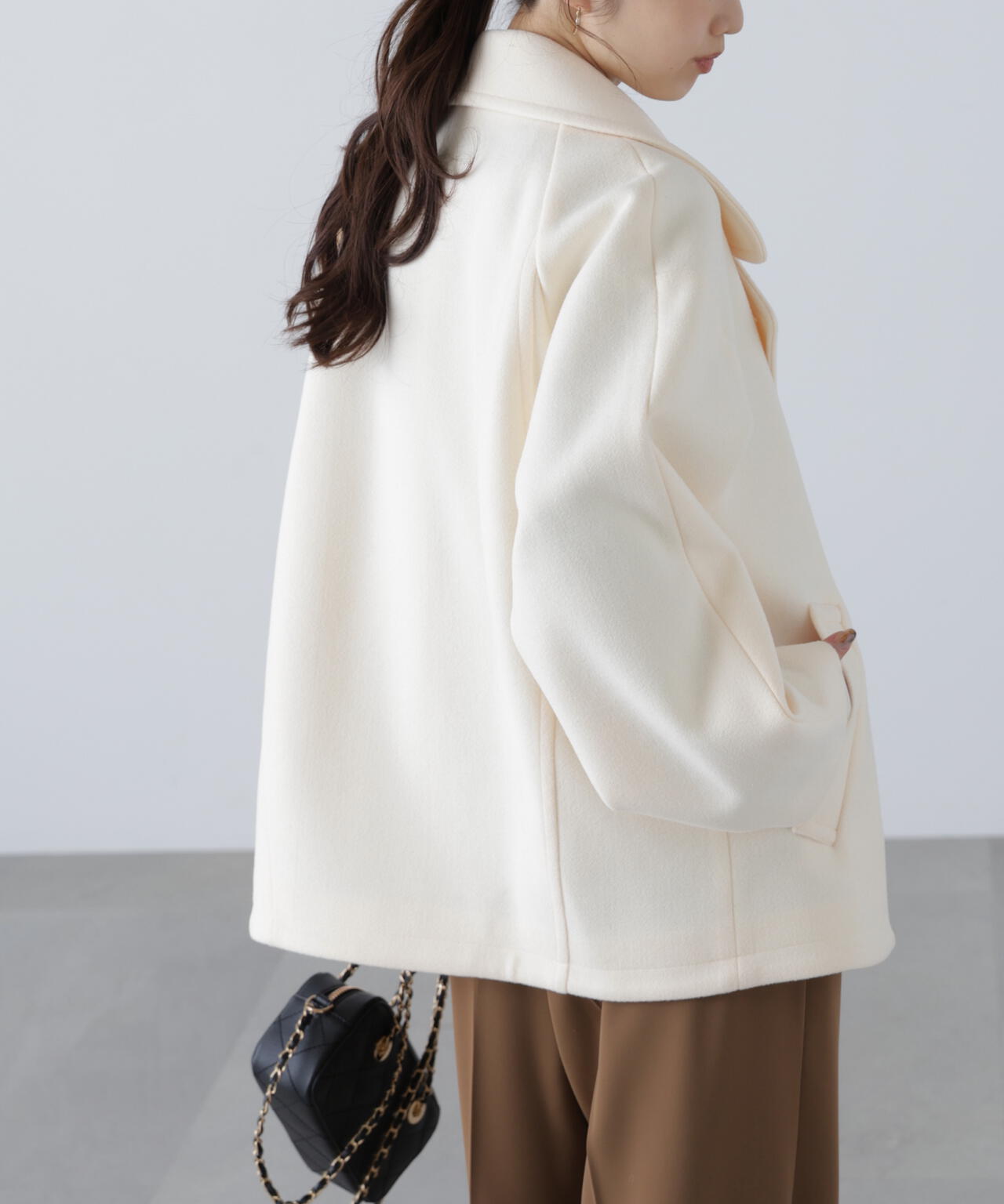 【はかな企画】ミドル丈オーバーピーコート〈ＭＦＭ〉