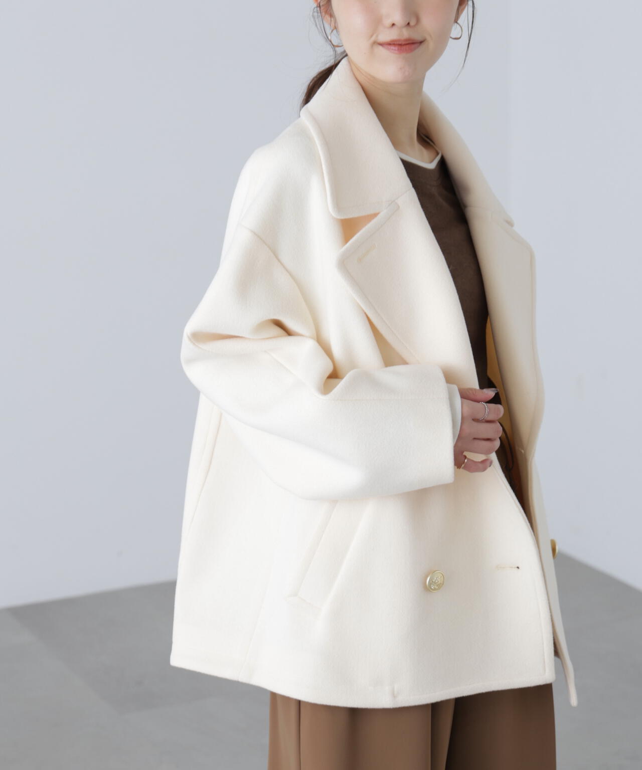 【はかな企画】ミドル丈オーバーピーコート〈ＭＦＭ〉