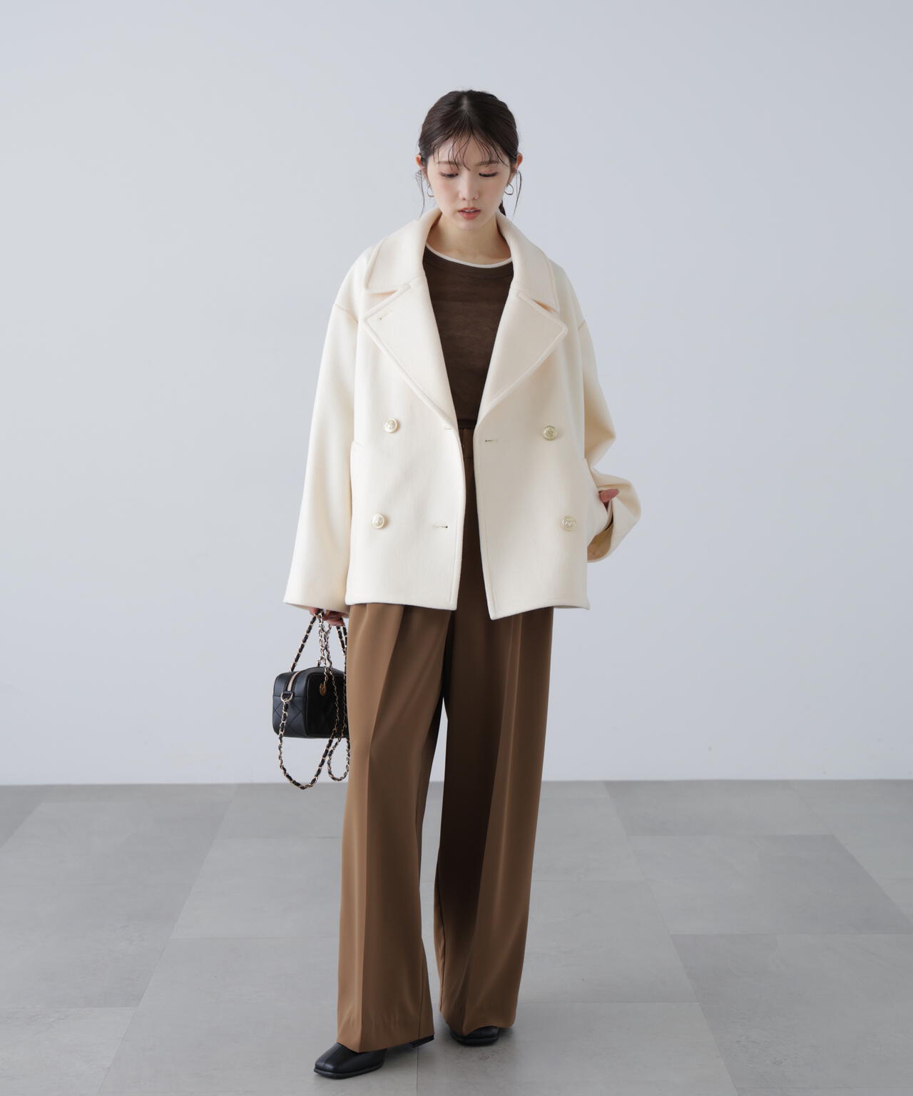 【はかな企画】ミドル丈オーバーピーコート〈ＭＦＭ〉