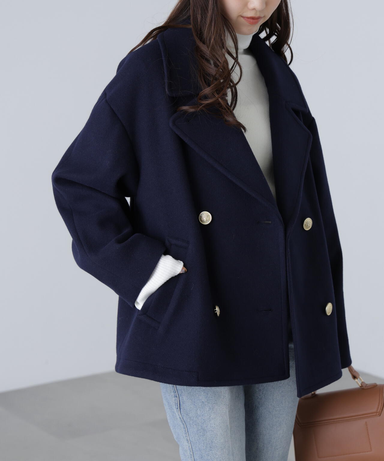 【はかな企画】ミドル丈オーバーピーコート〈ＭＦＭ〉