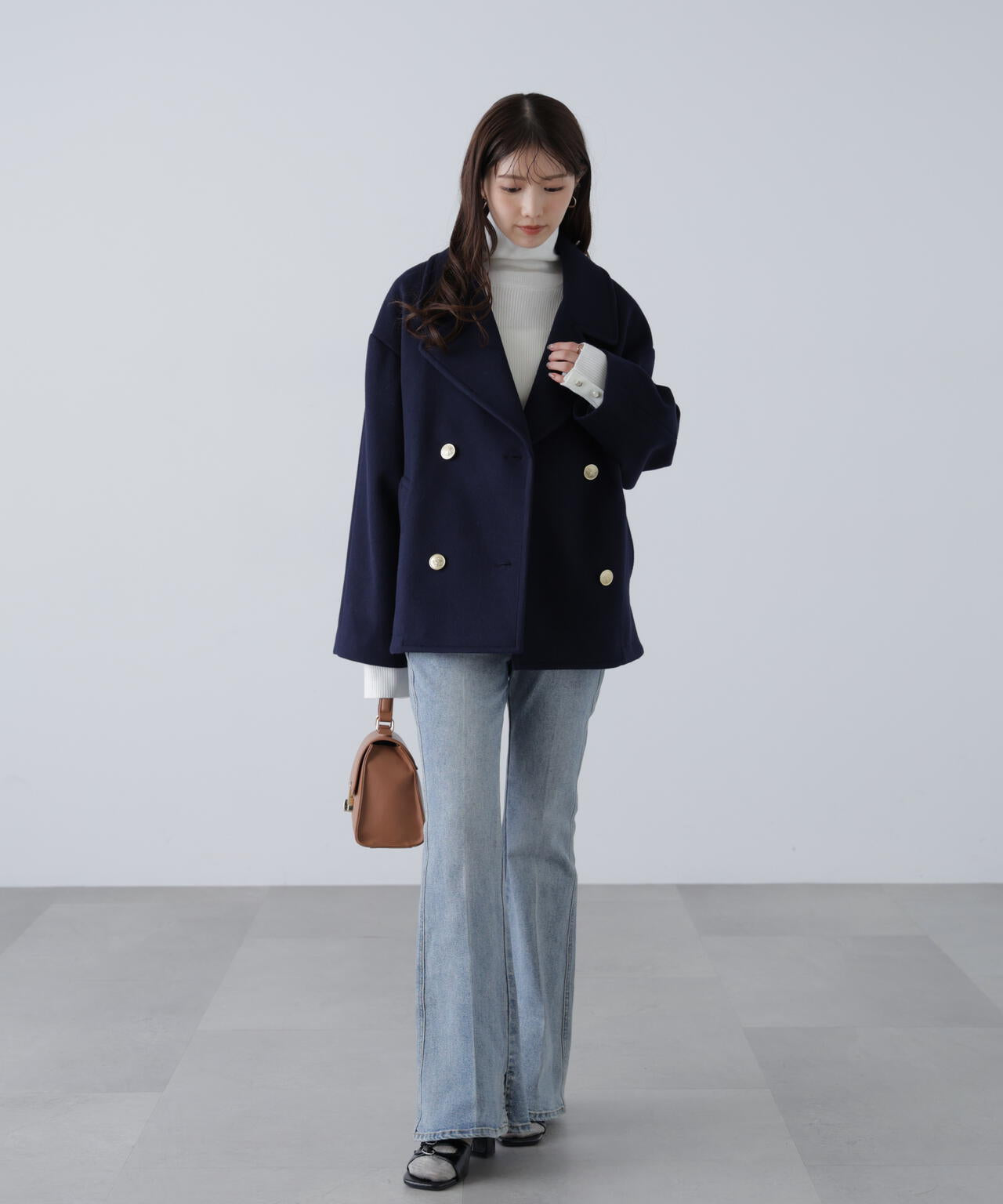 【はかな企画】ミドル丈オーバーピーコート〈ＭＦＭ〉