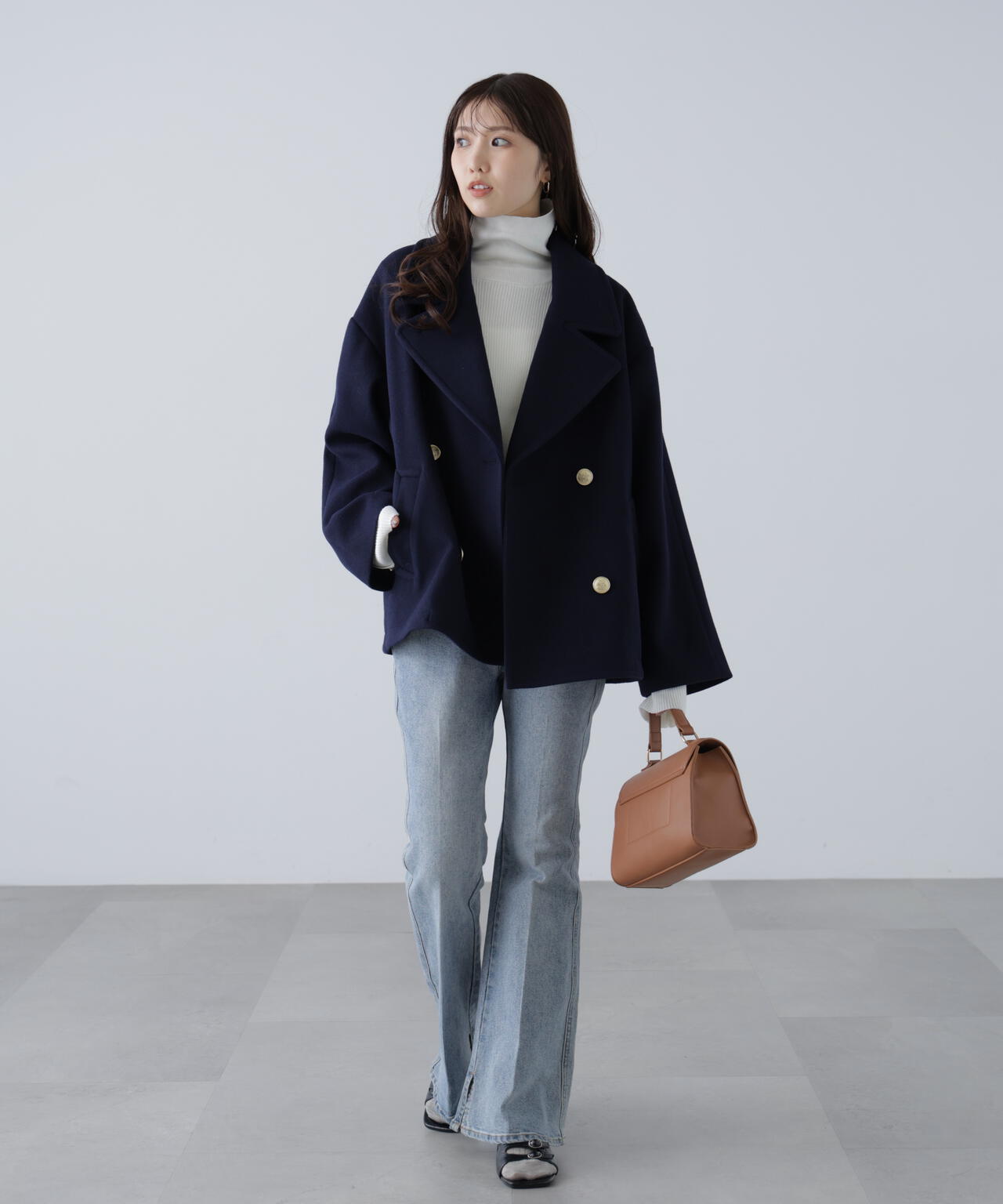 【はかな企画】ミドル丈オーバーピーコート〈ＭＦＭ〉