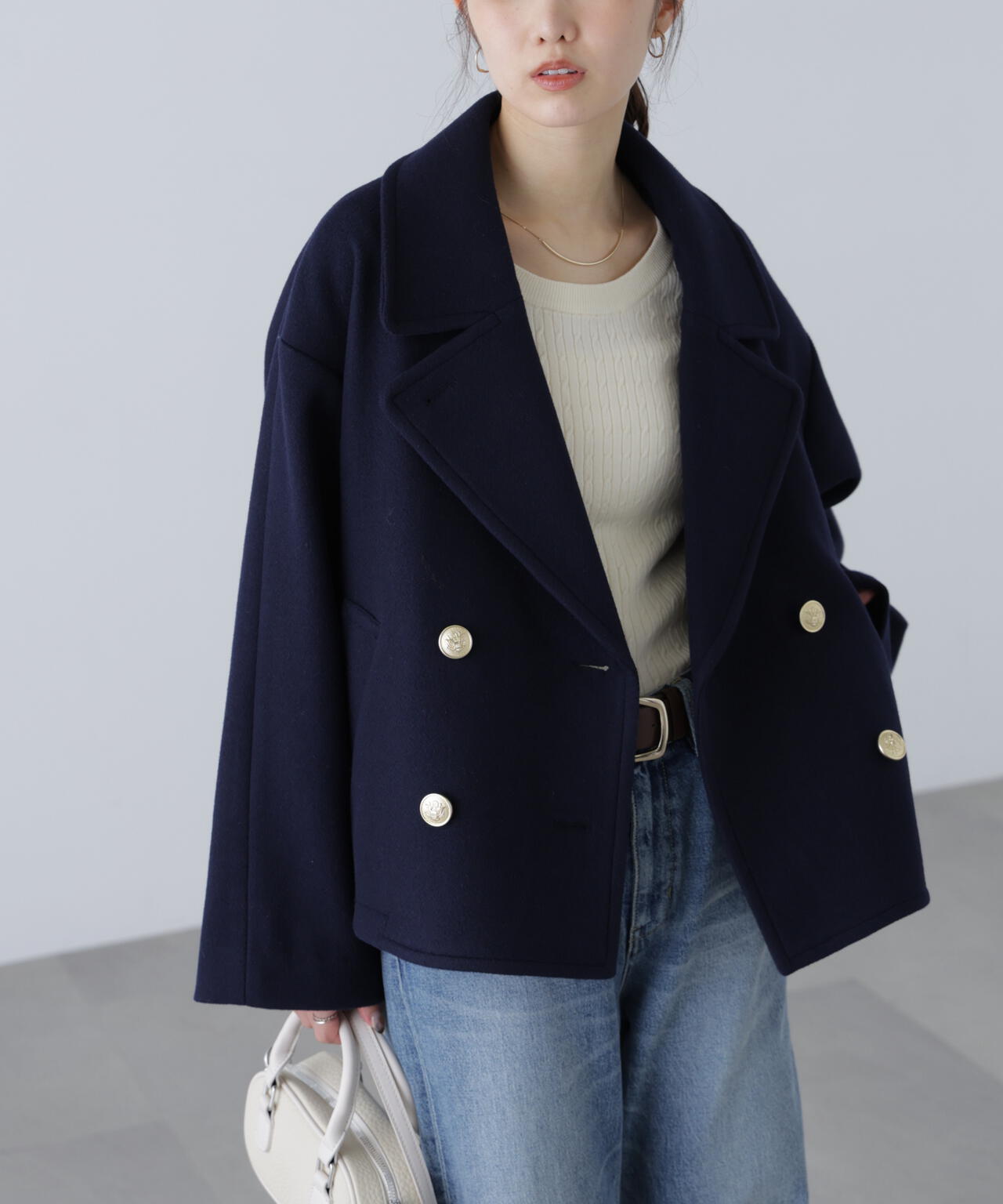 【はかな企画】ミドル丈オーバーピーコート〈ＭＦＭ〉