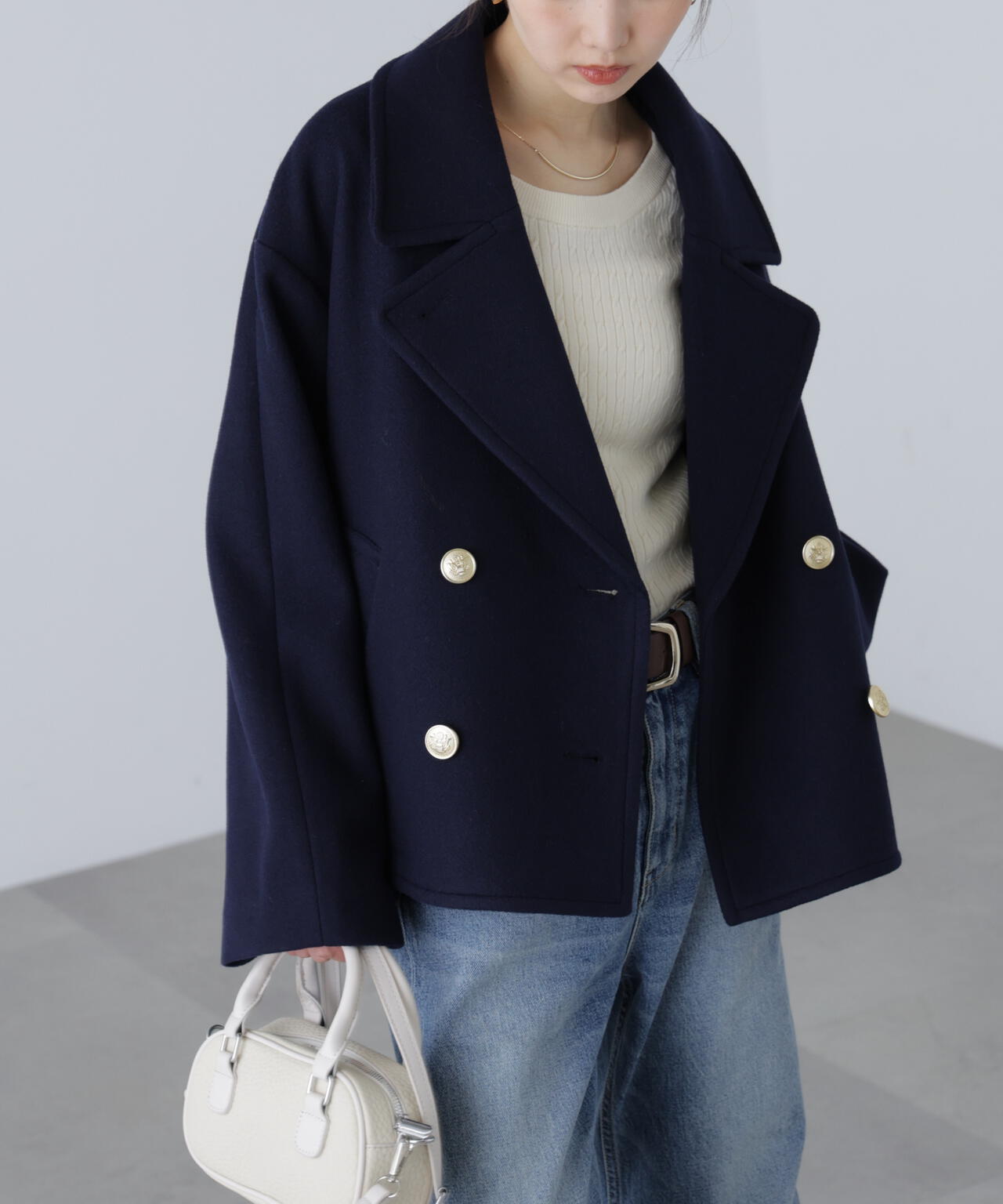 【はかな企画】ミドル丈オーバーピーコート〈ＭＦＭ〉