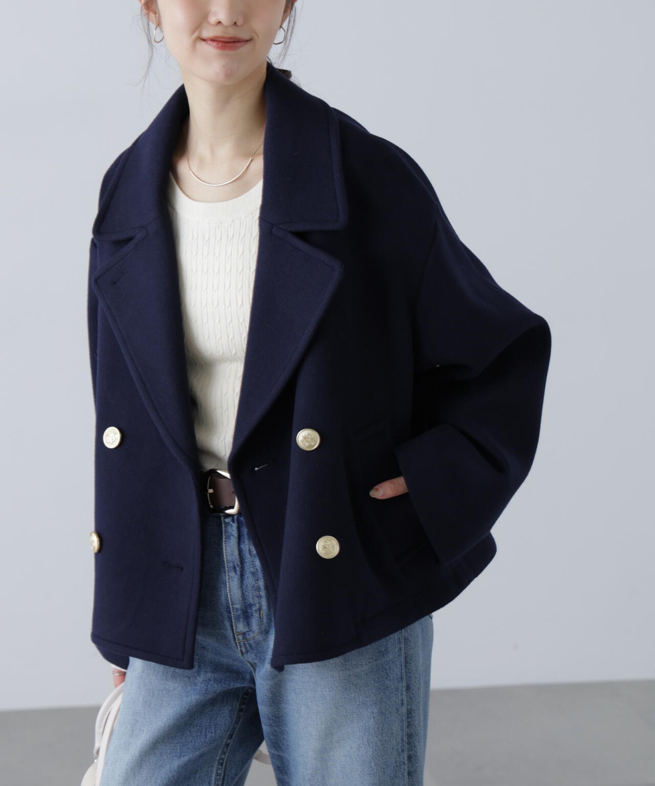 【はかな企画】ミドル丈オーバーピーコート〈ＭＦＭ〉